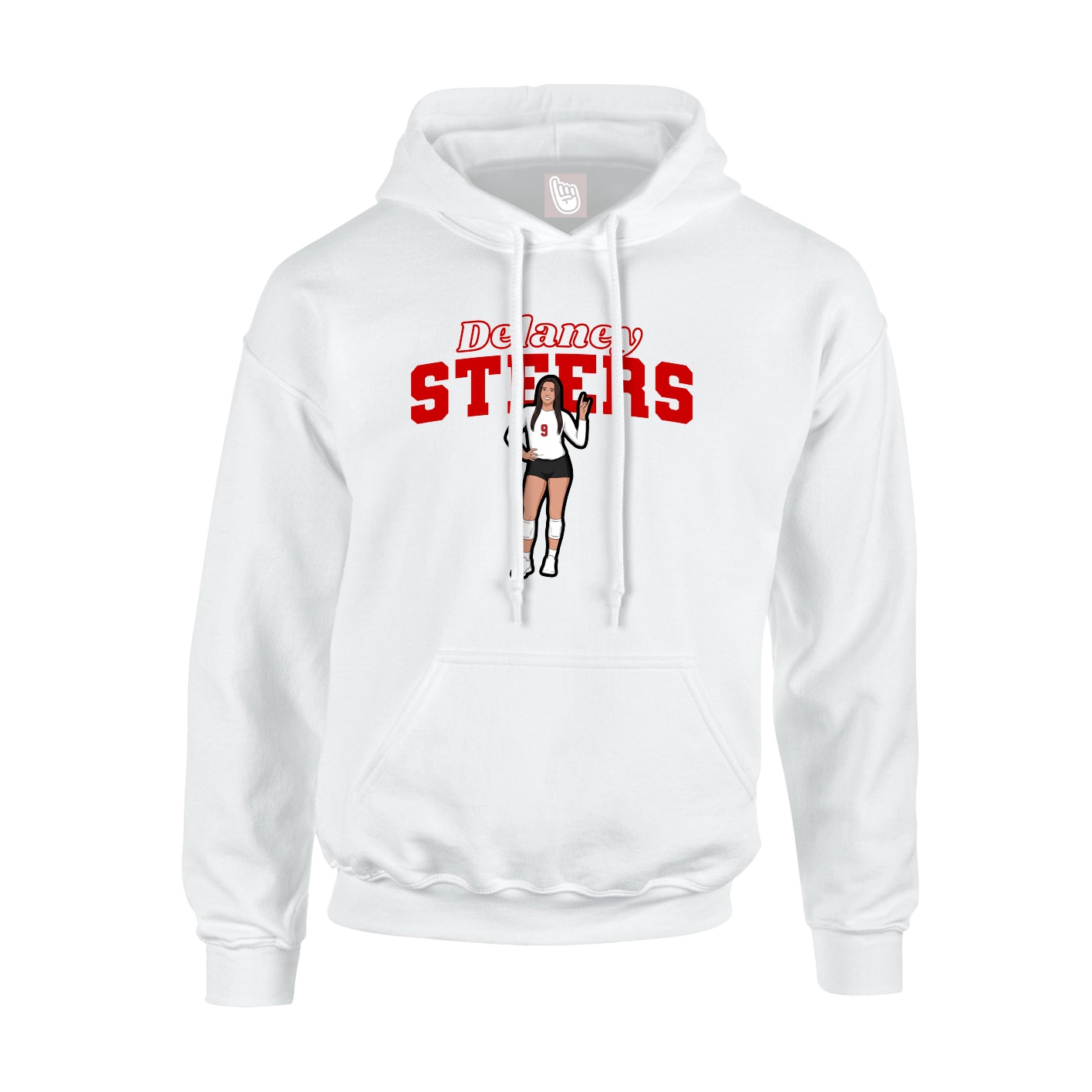 Hoodie — Name Arch in White