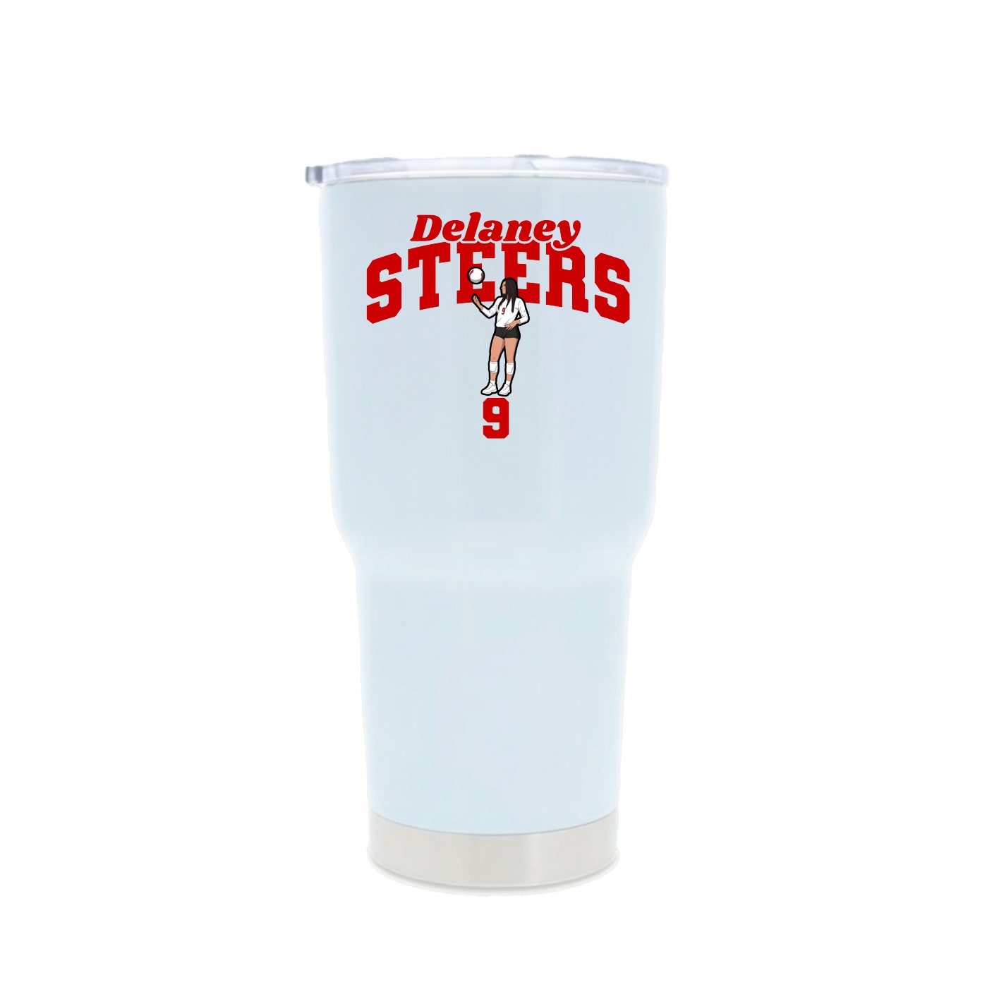 30oz Stainless Steel Tumbler — Signature Arch in White