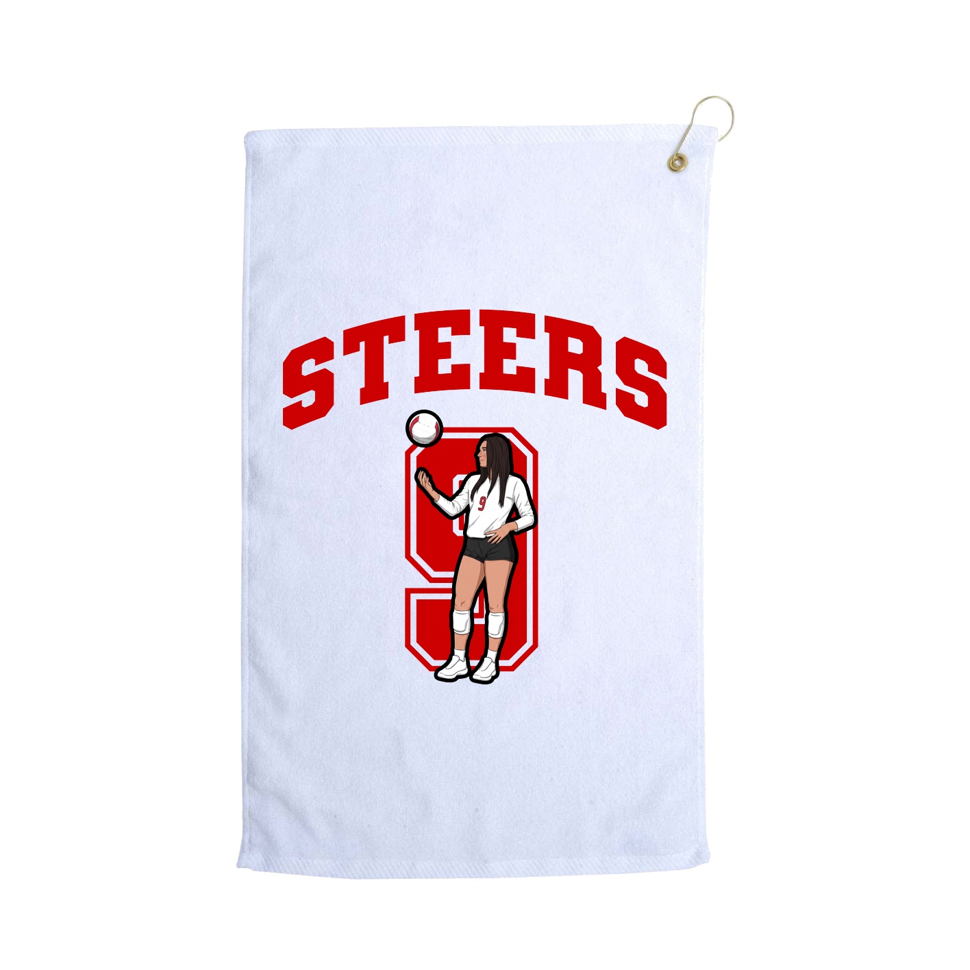 Golf Towel — Number in White