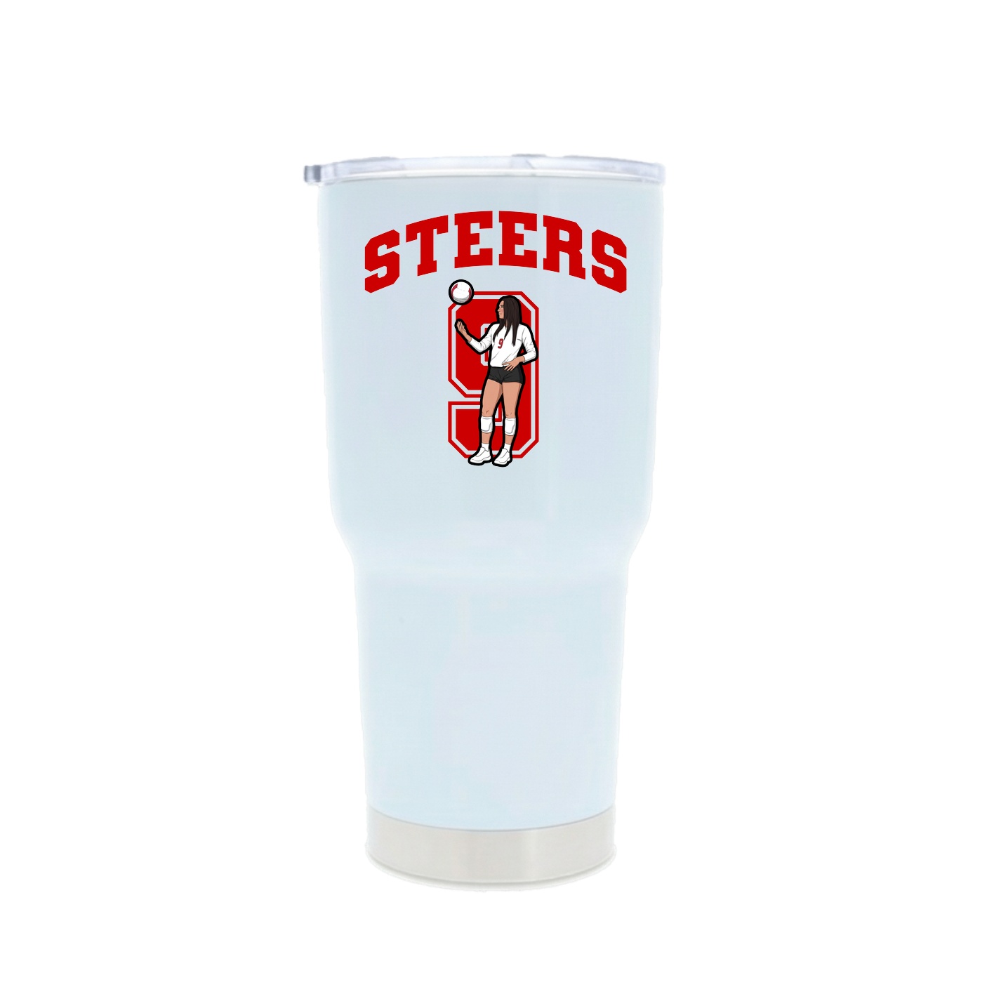 30oz Stainless Steel Tumbler — Number in White