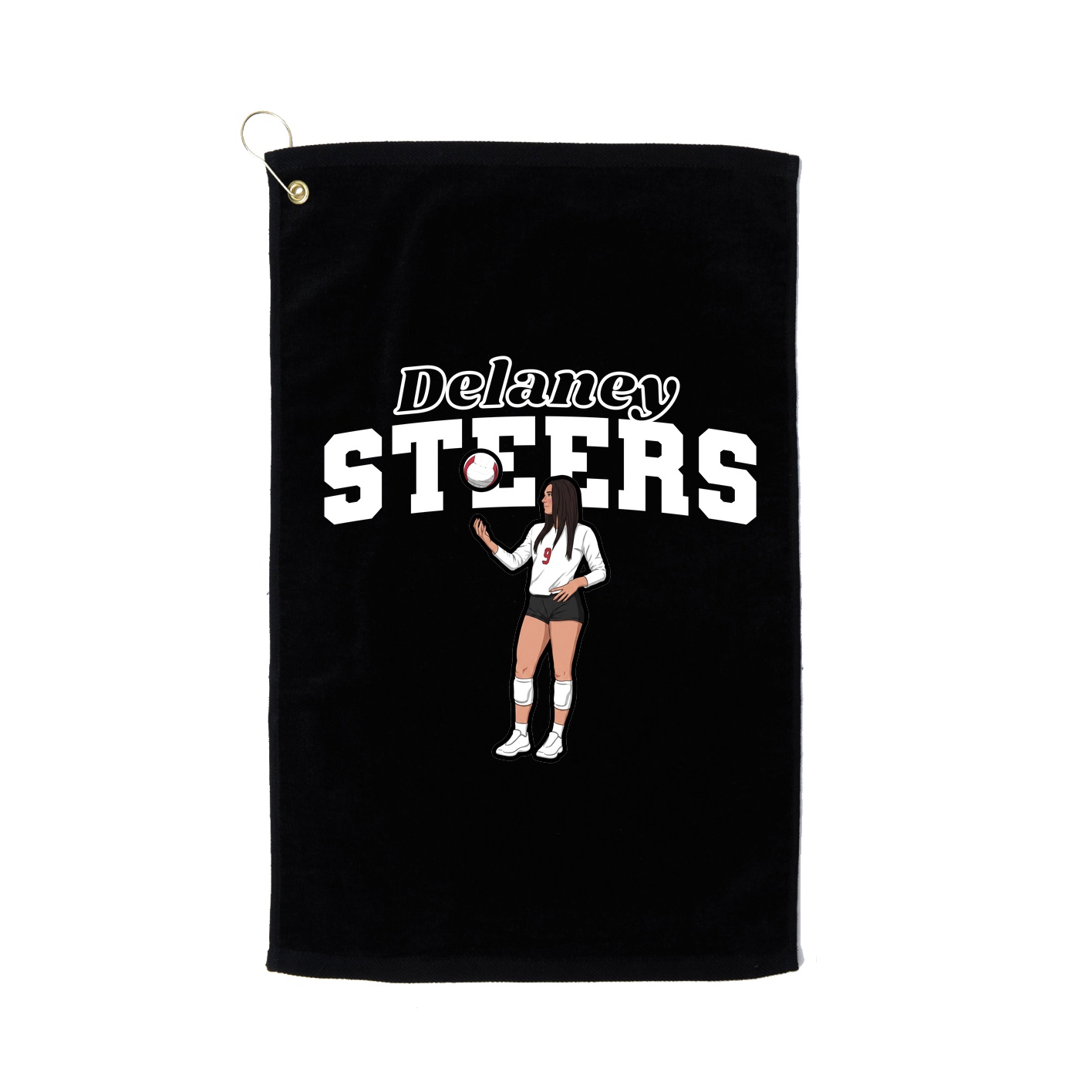 Golf Towel — Name Arch in Black