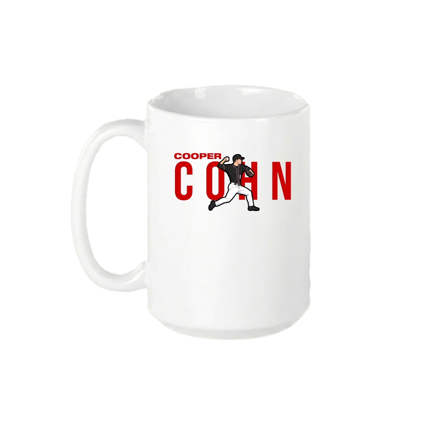 15oz Coffee Mug — Player Name in White