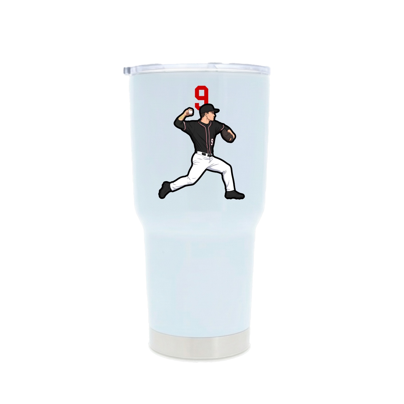 30oz Stainless Steel Tumbler — Number Top in White