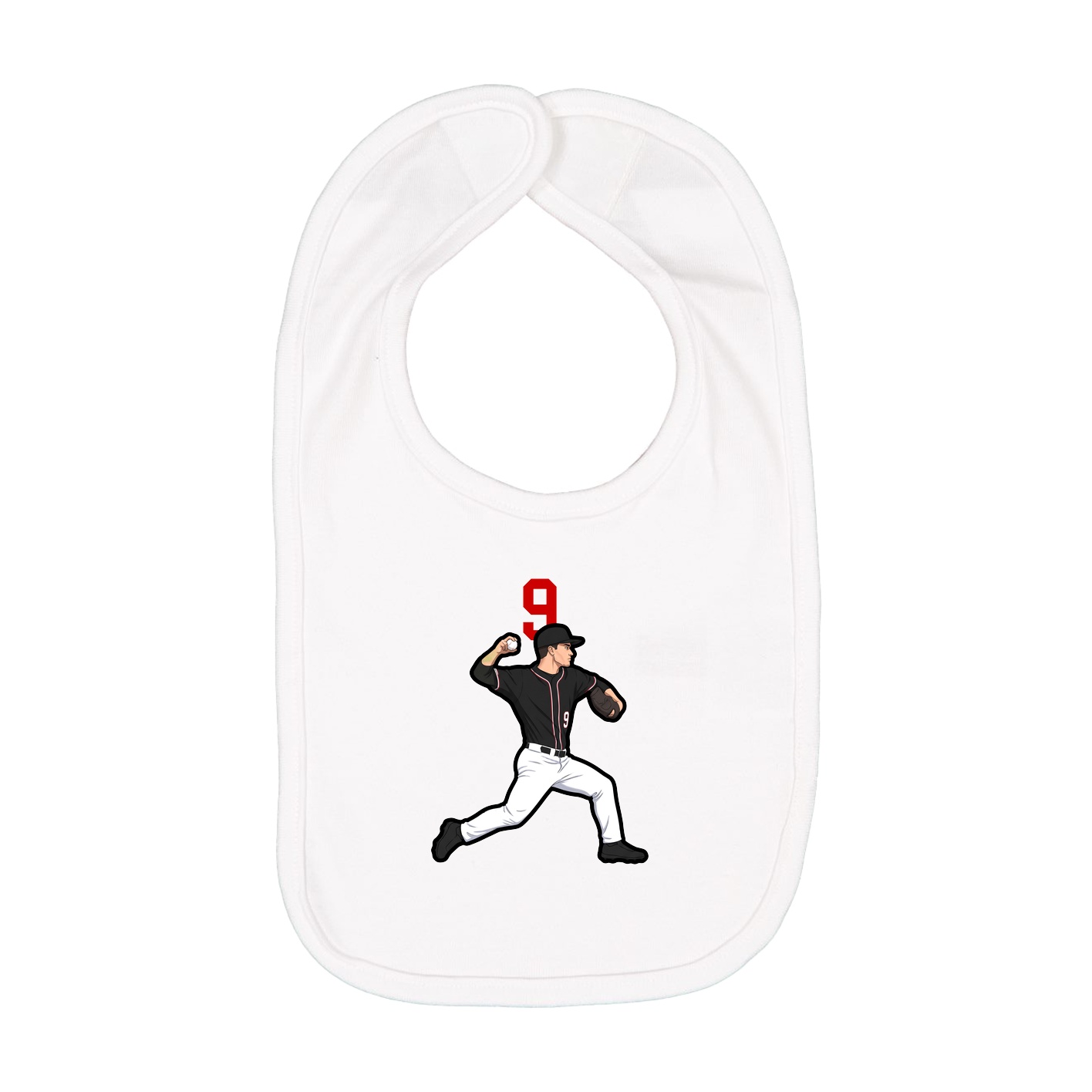 Infant Bib — Number Top in White