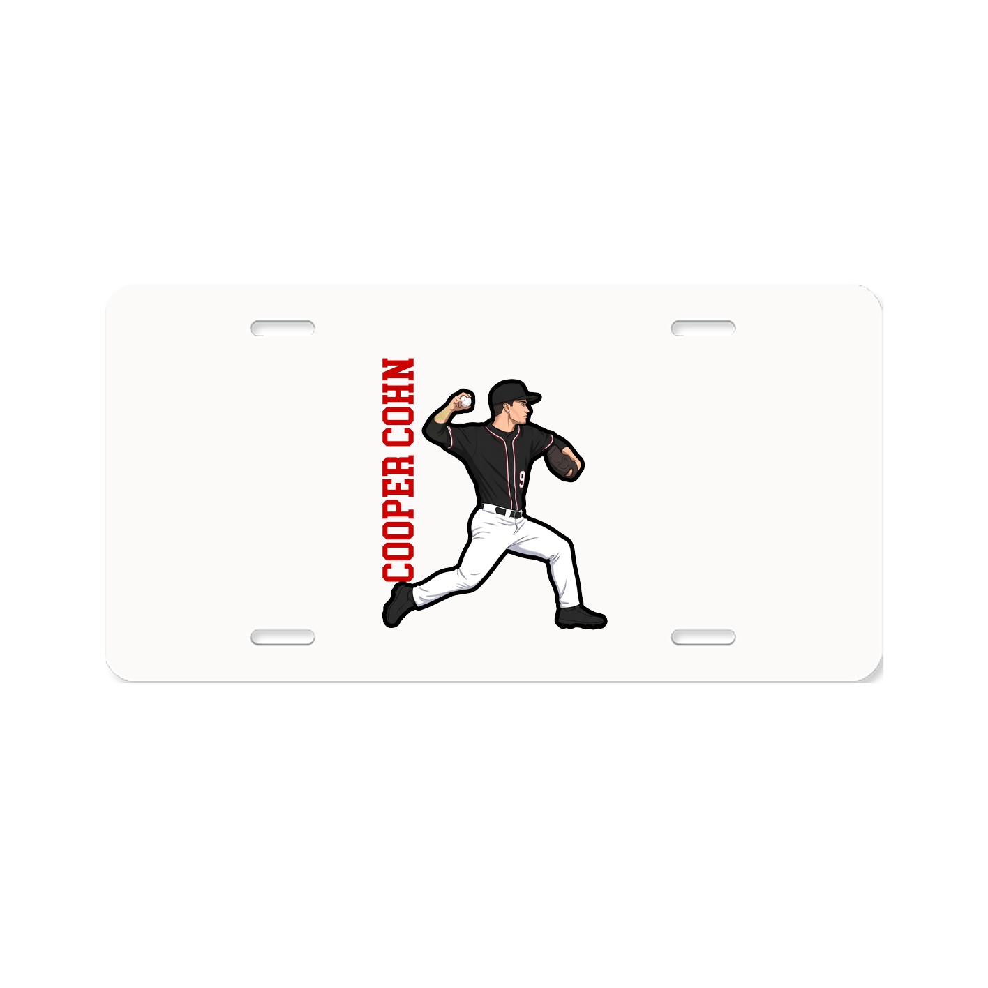 License Plate — Name Vertical in Classic