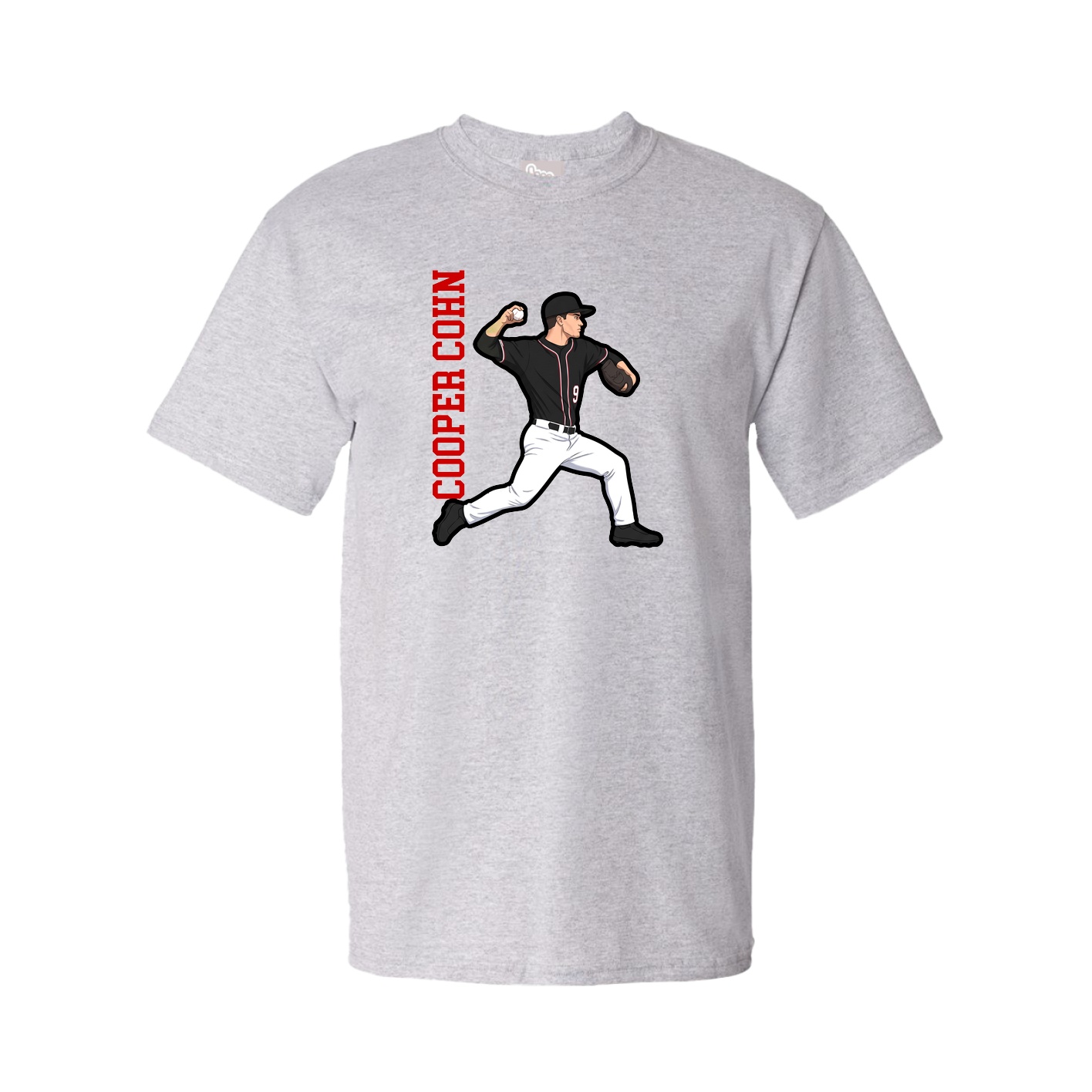 Tee — Name Vertical in Grey