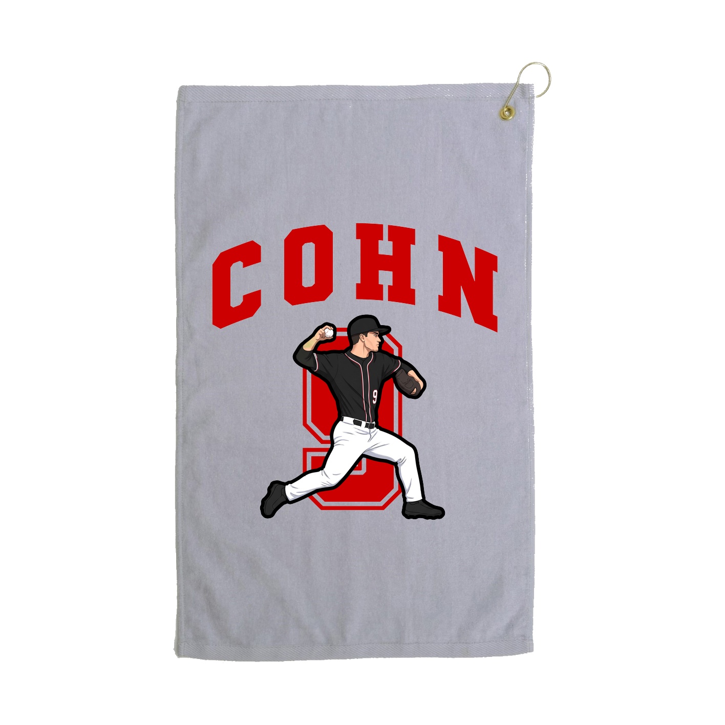 Golf Towel — Number in Grey