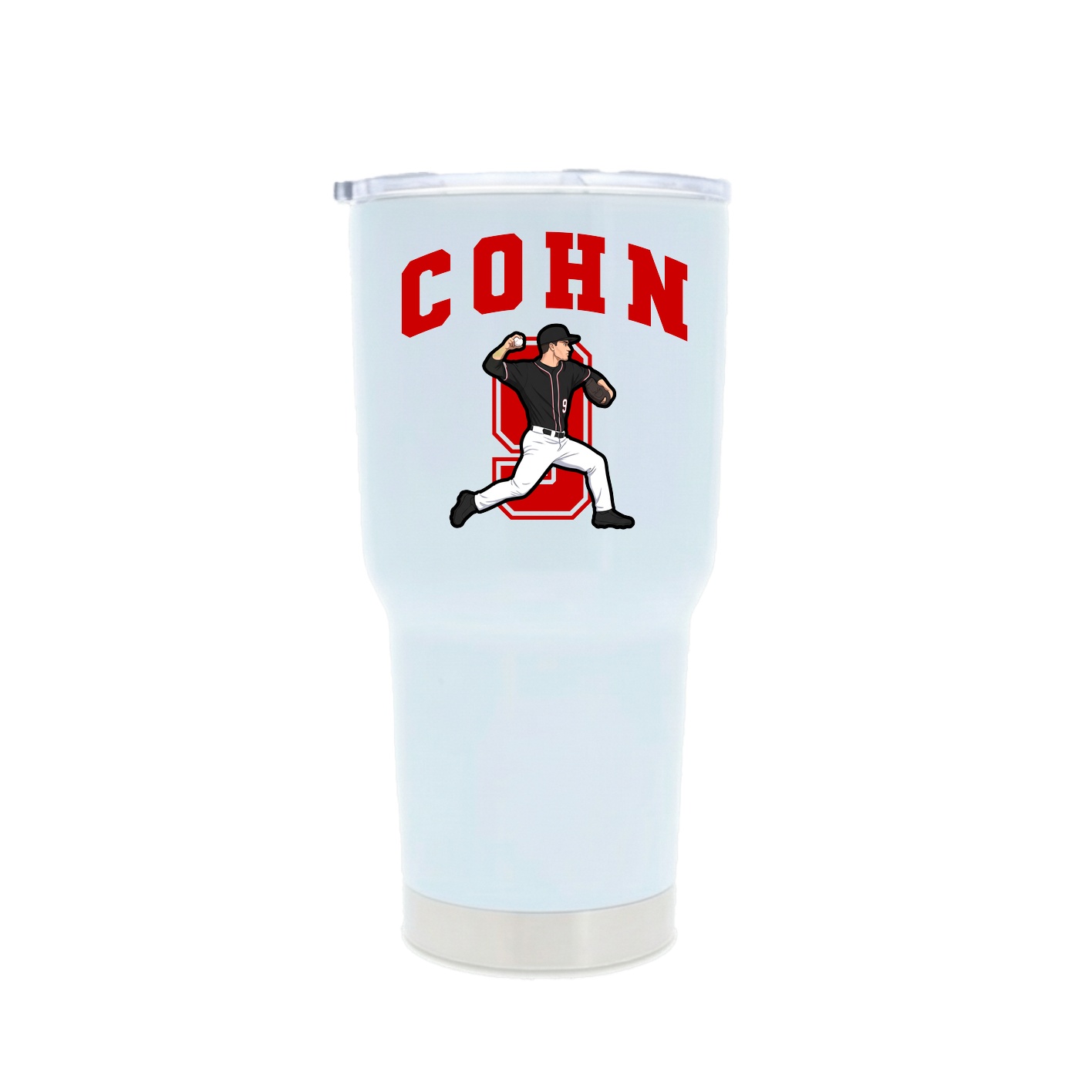 30oz Stainless Steel Tumbler — Number in White