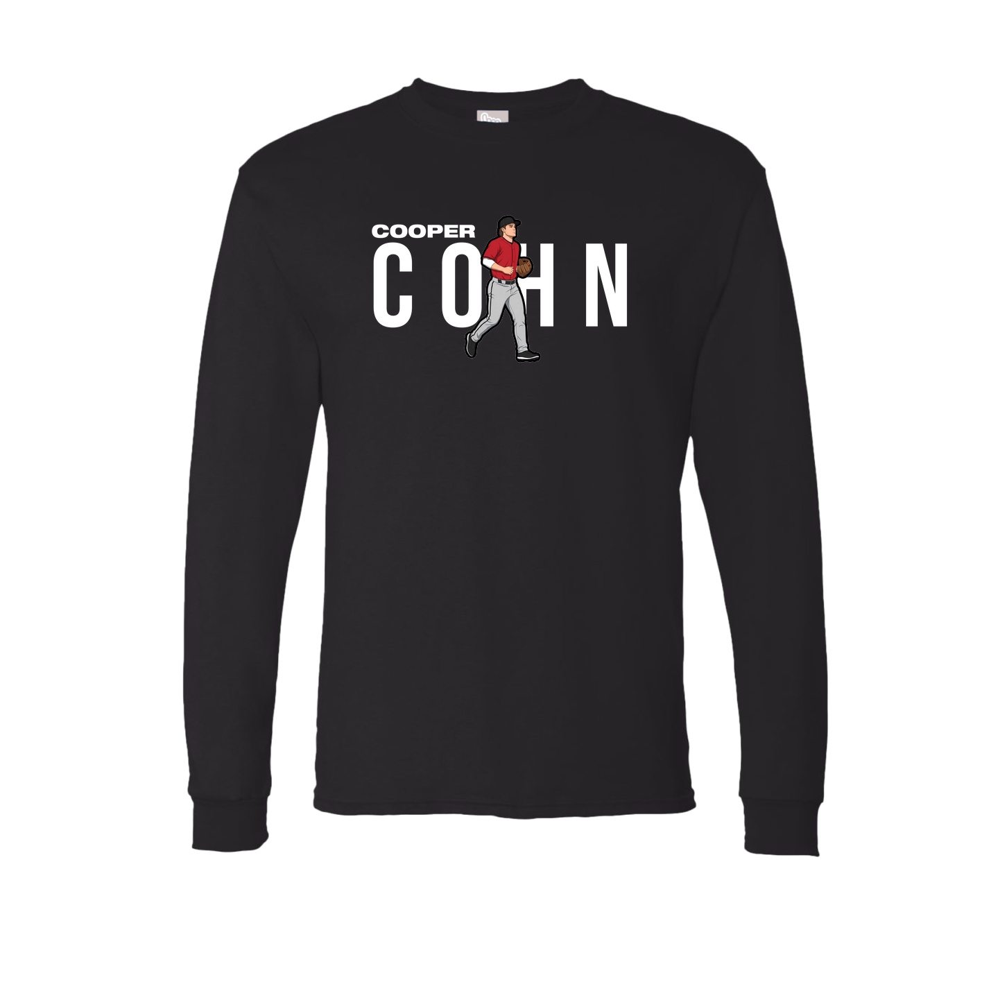 Long Sleeve Tee — Player Name in Black