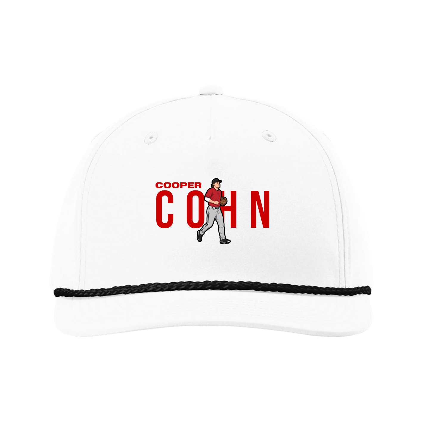 Five-Panel Classic Rope Cap — Player Name in White