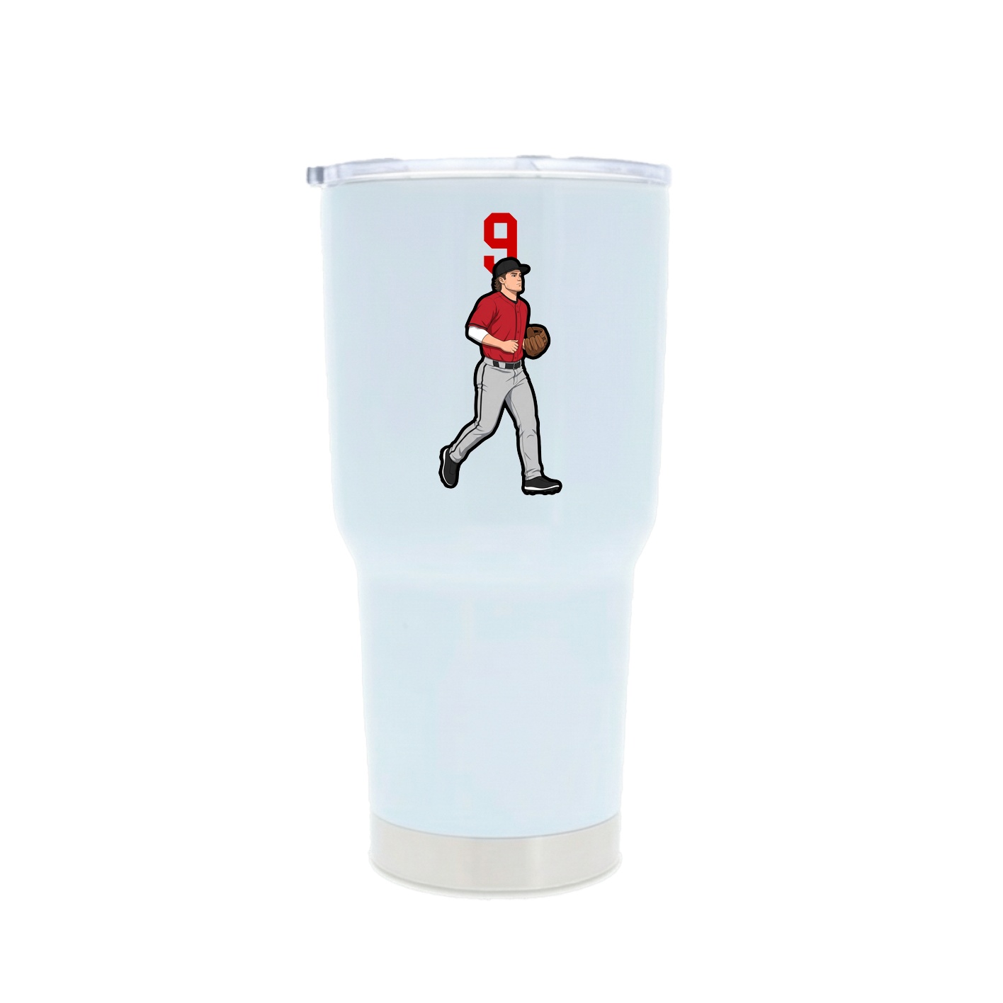 30oz Stainless Steel Tumbler — Number Top in White