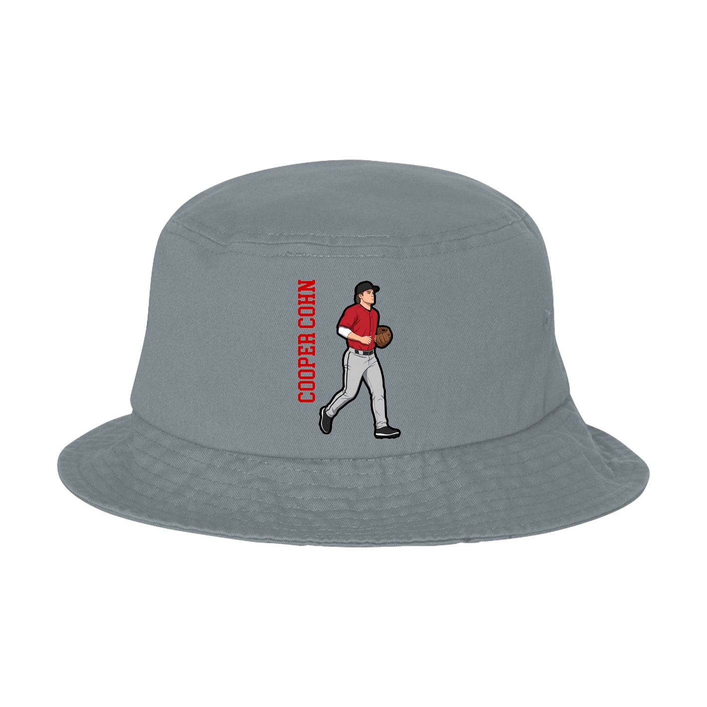 Bucket Cap — Name Vertical in Grey