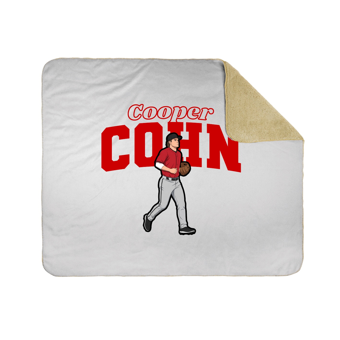 Throw Blanket — Name Arch in White