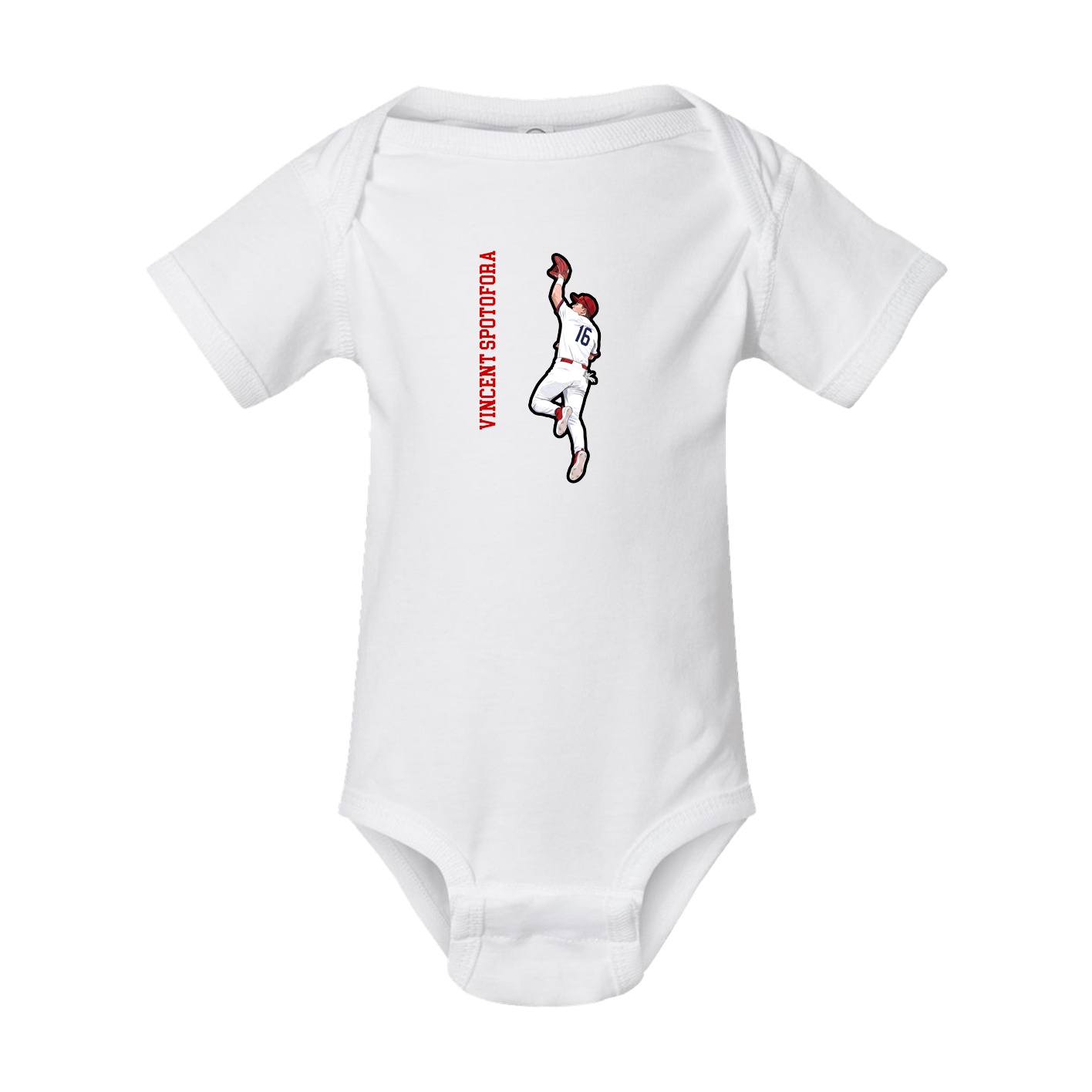 Baby Onesie — Name Vertical in White