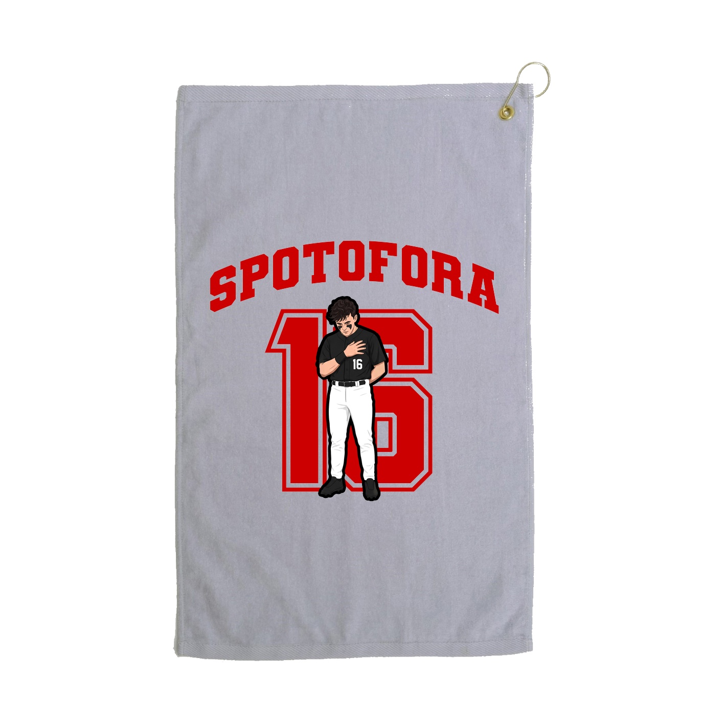 Golf Towel — Number in Grey