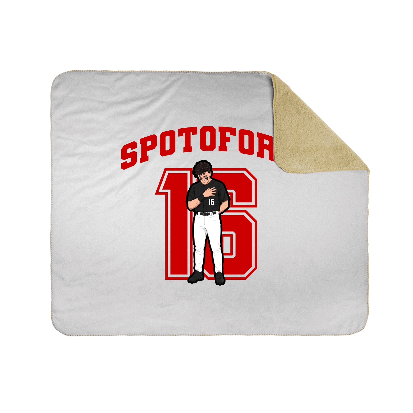 Throw Blanket — Number in White