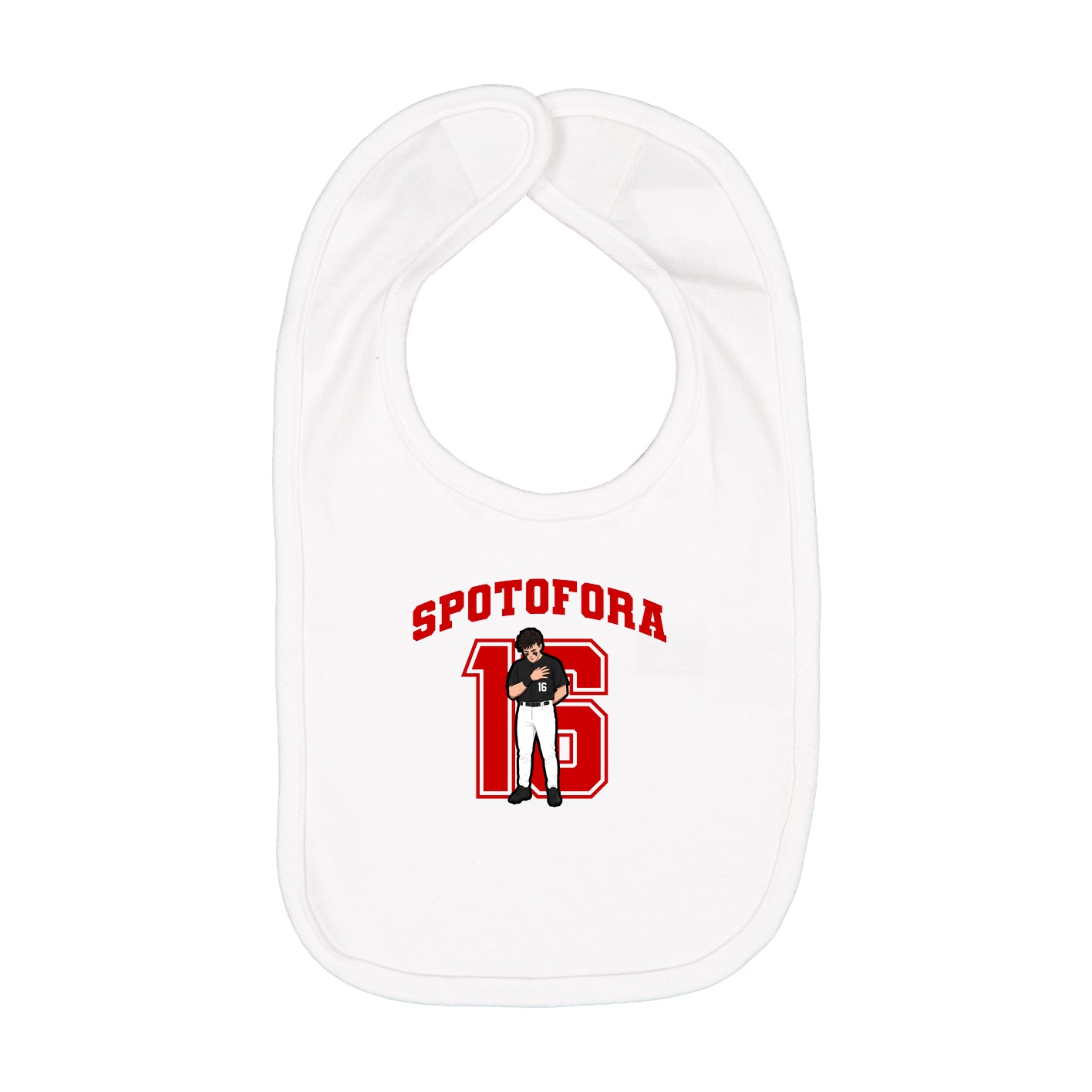 Infant Bib — Number in White
