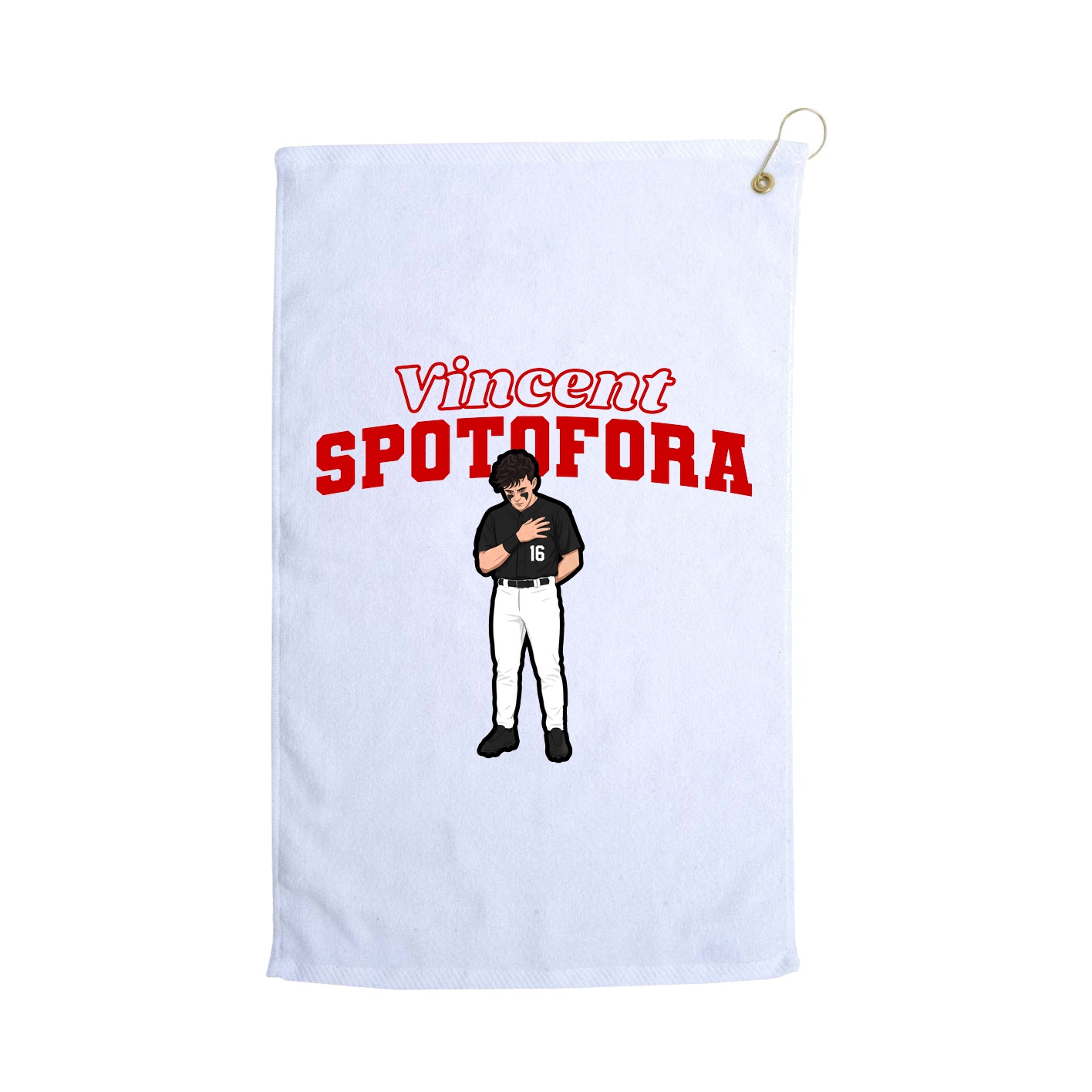 Golf Towel — Name Arch in White