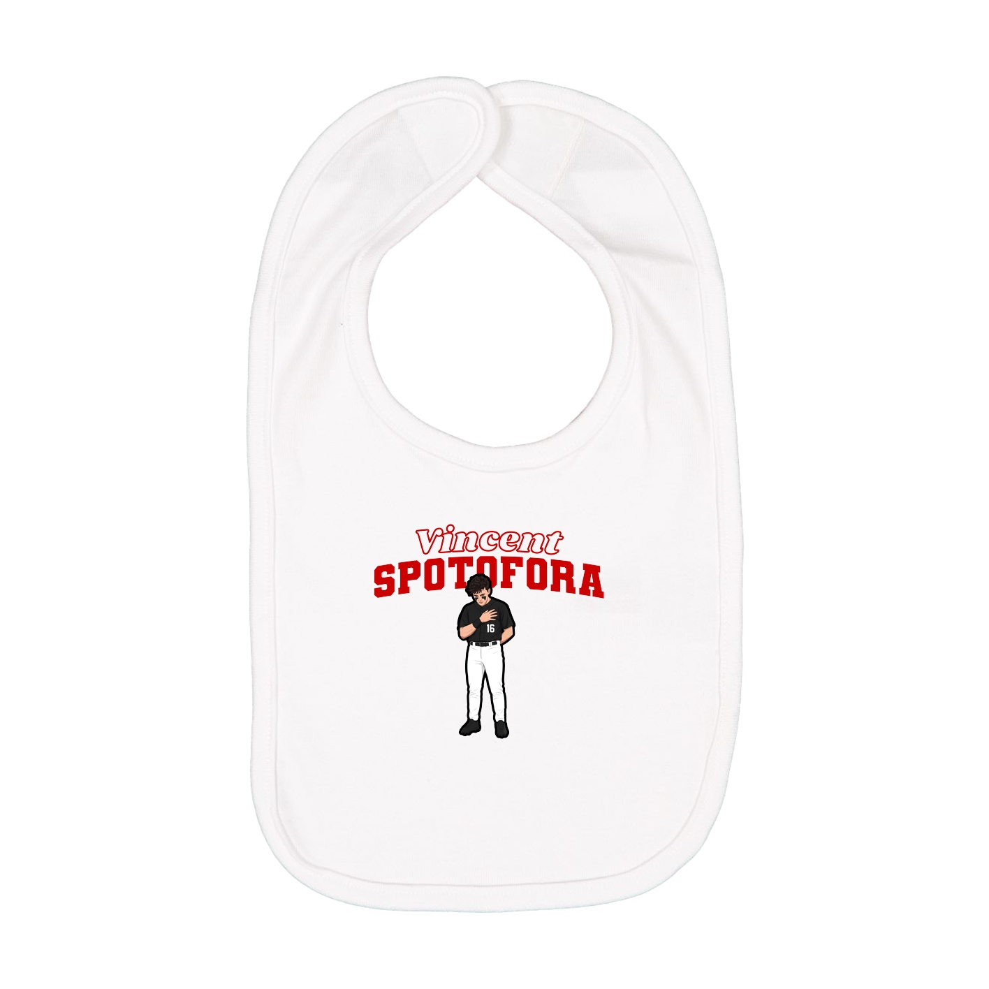 Infant Bib — Name Arch in White