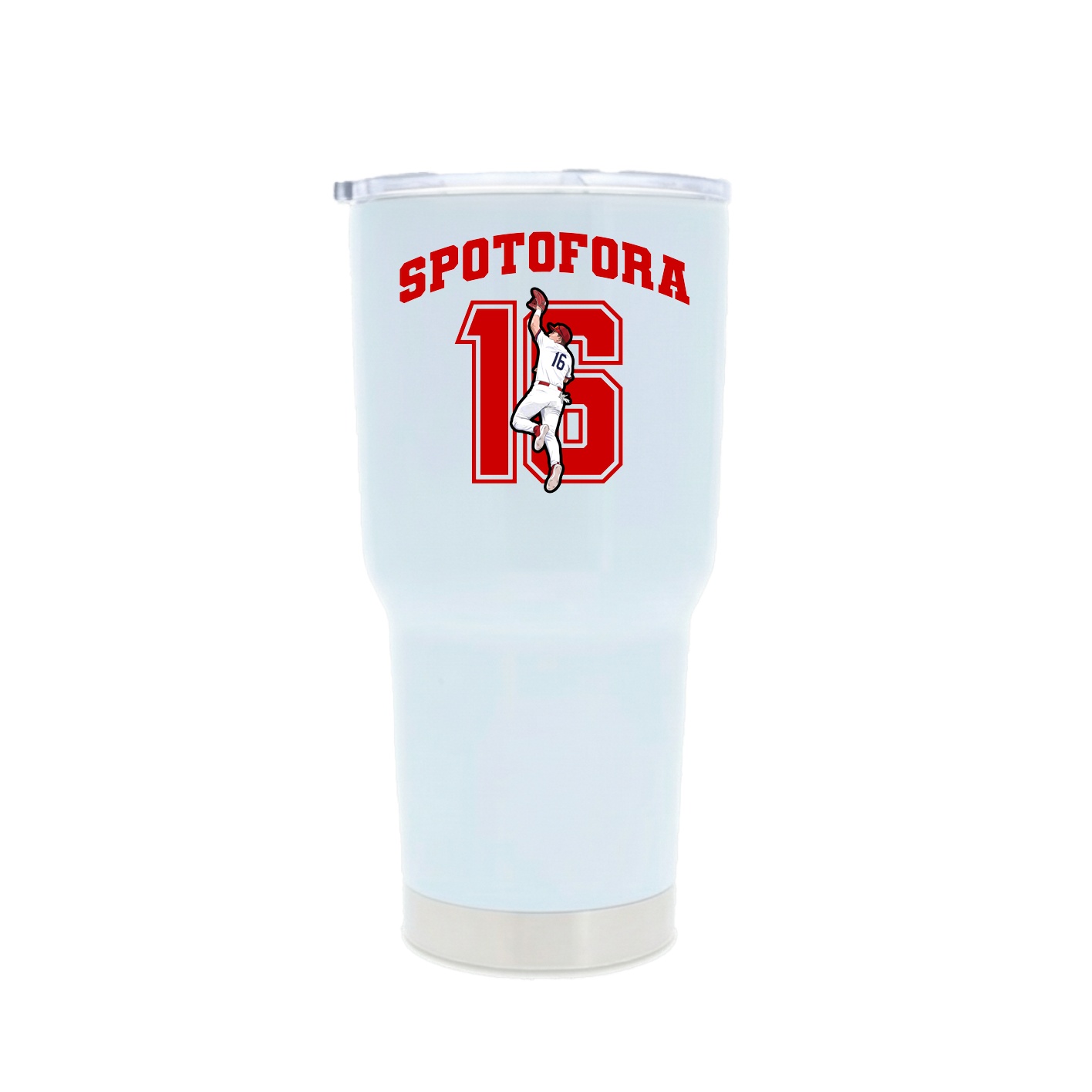 30oz Stainless Steel Tumbler — Number in White