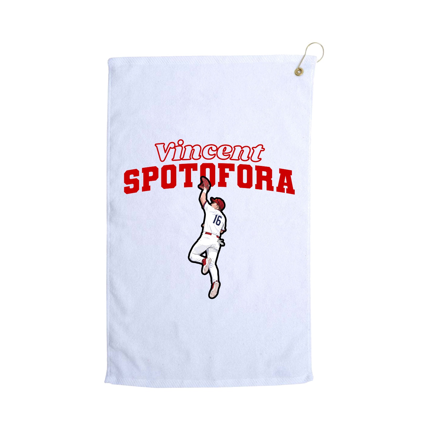Golf Towel — Name Arch in White