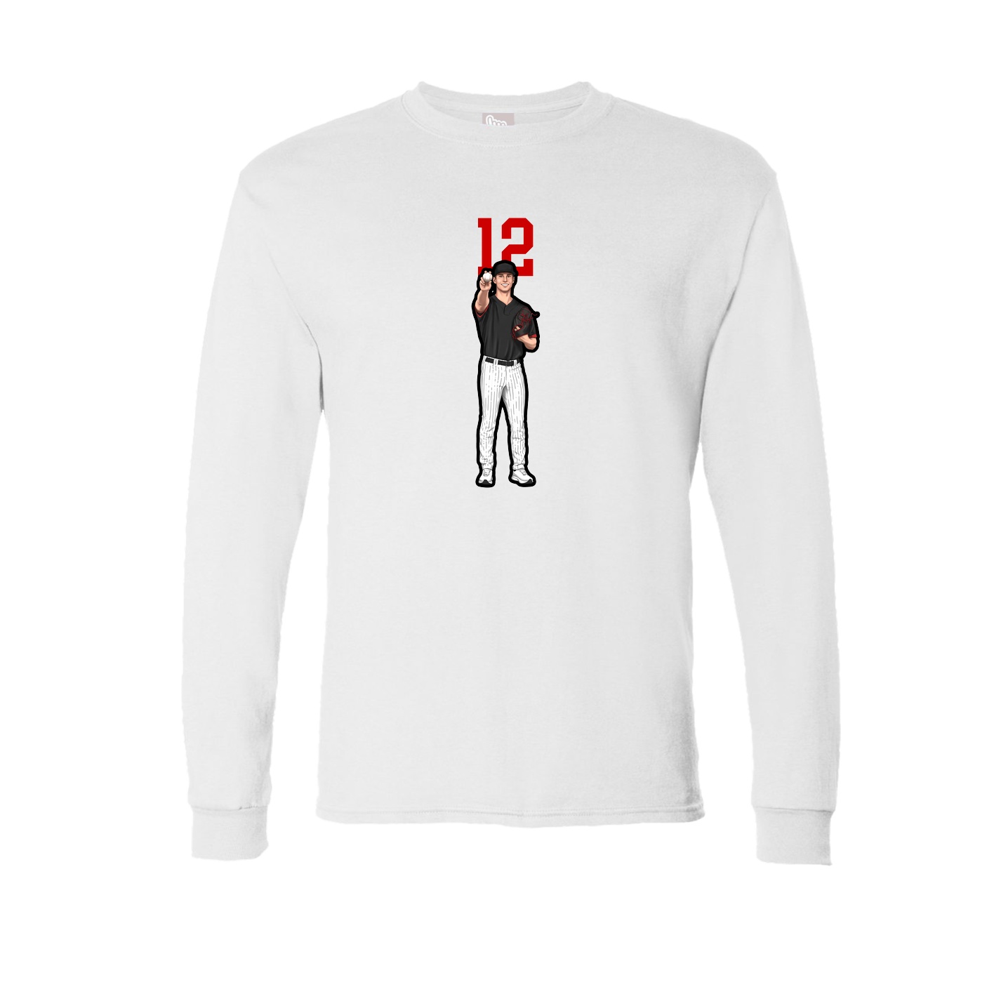 Long Sleeve Tee — Number Top in White