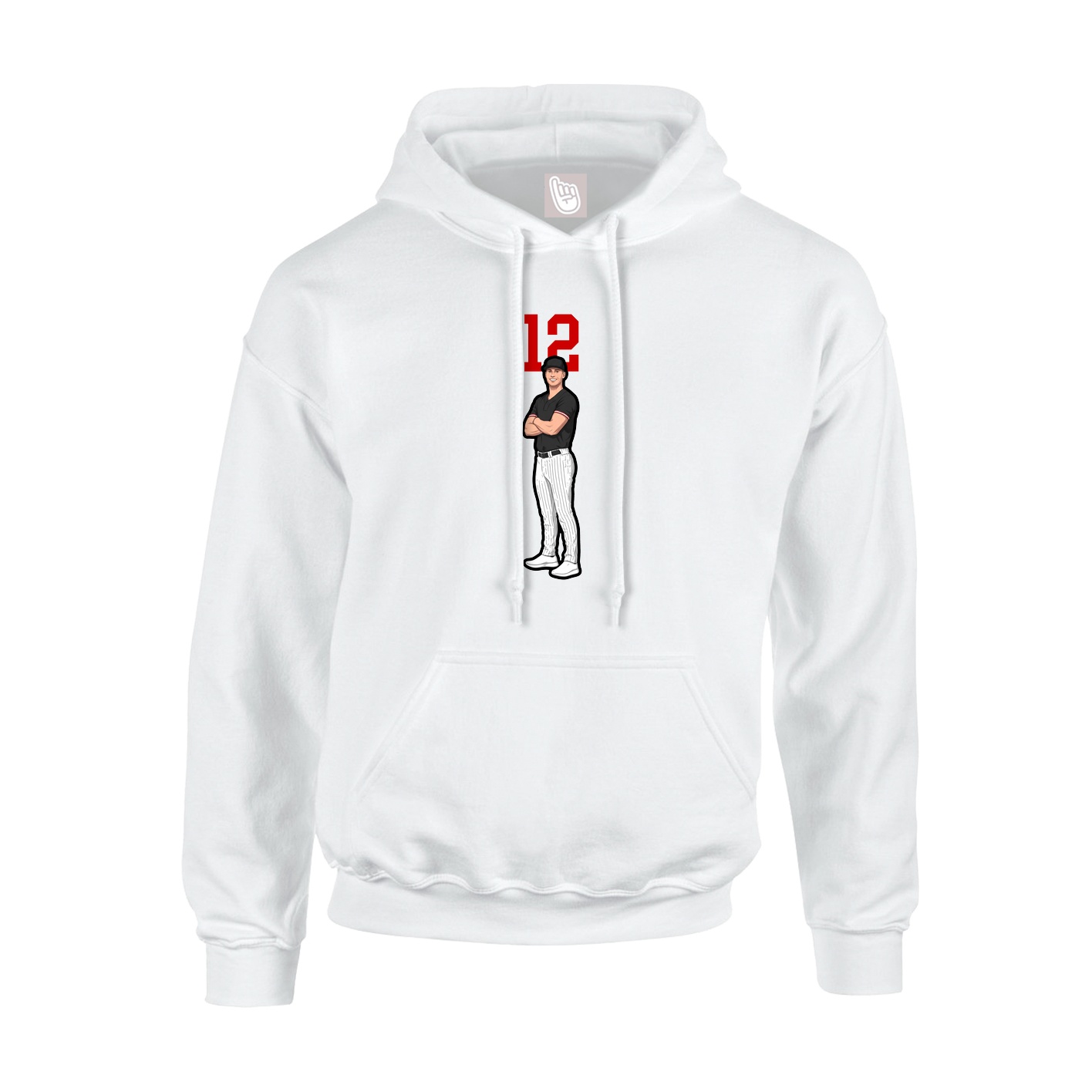 Youth Hoodie — Number Top in White