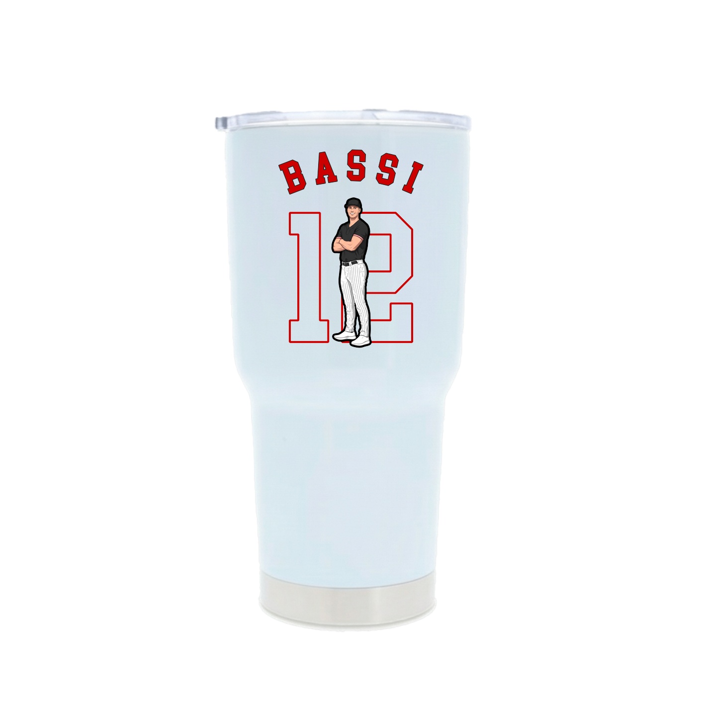 30oz Stainless Steel Tumbler — Shirsey Arch in White