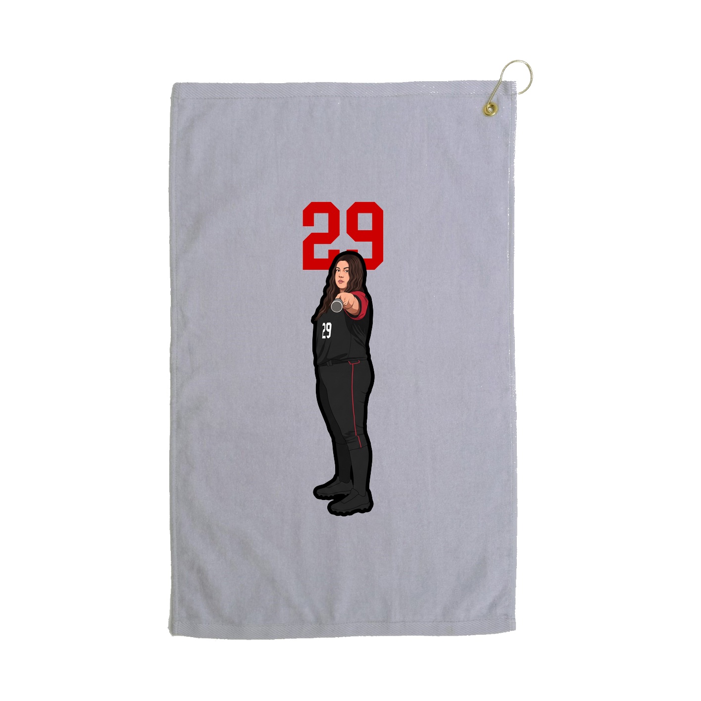 Golf Towel — Number Top in Grey
