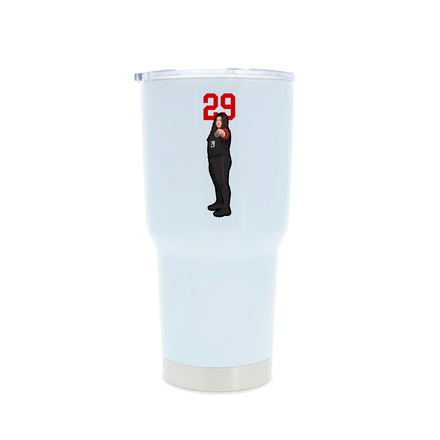 30oz Stainless Steel Tumbler — Number Top in White