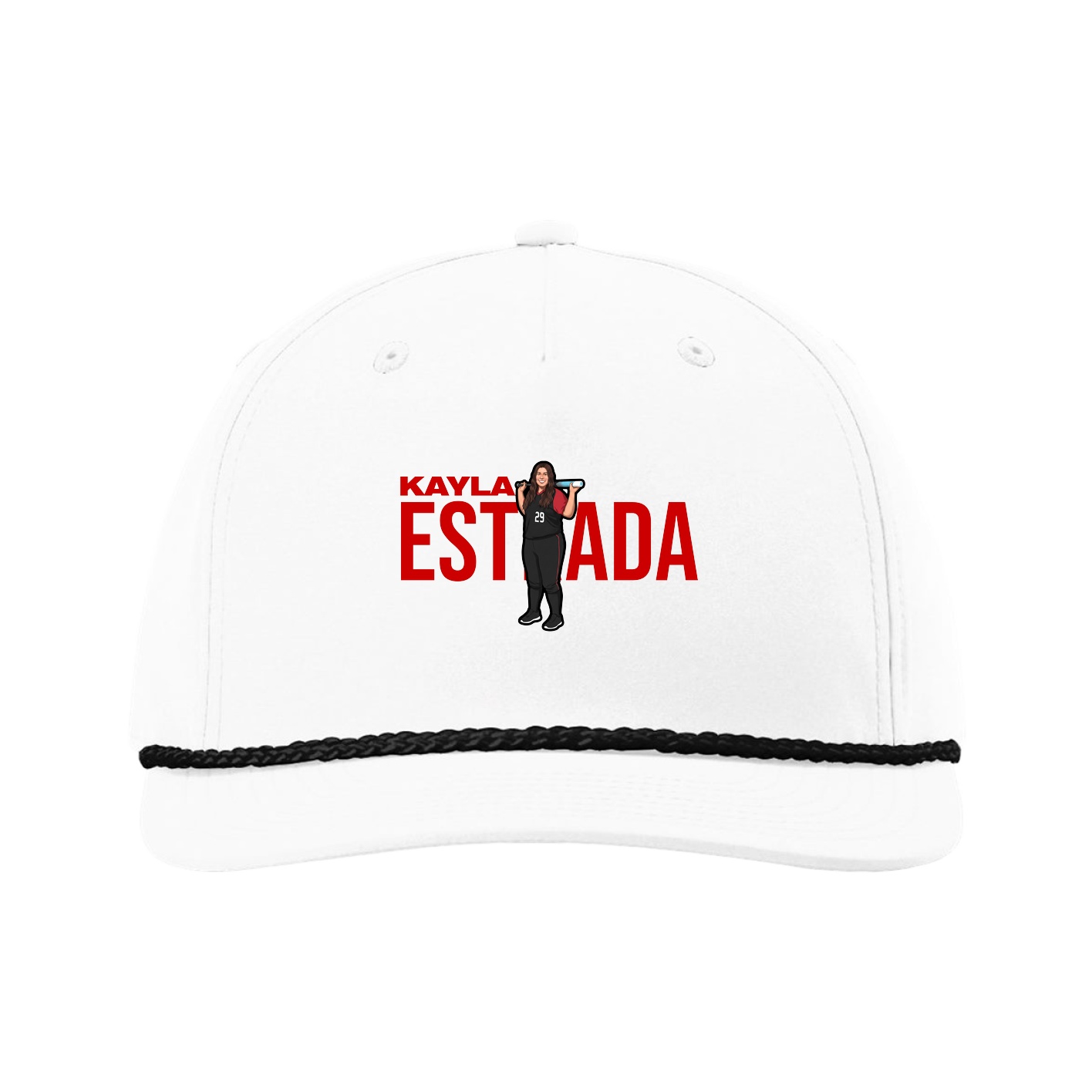Five-Panel Classic Rope Cap — Player Name in White