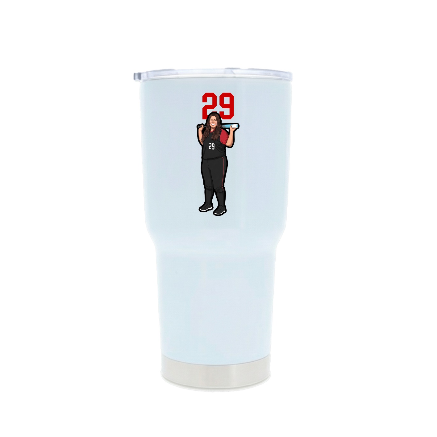 30oz Stainless Steel Tumbler — Number Top in White