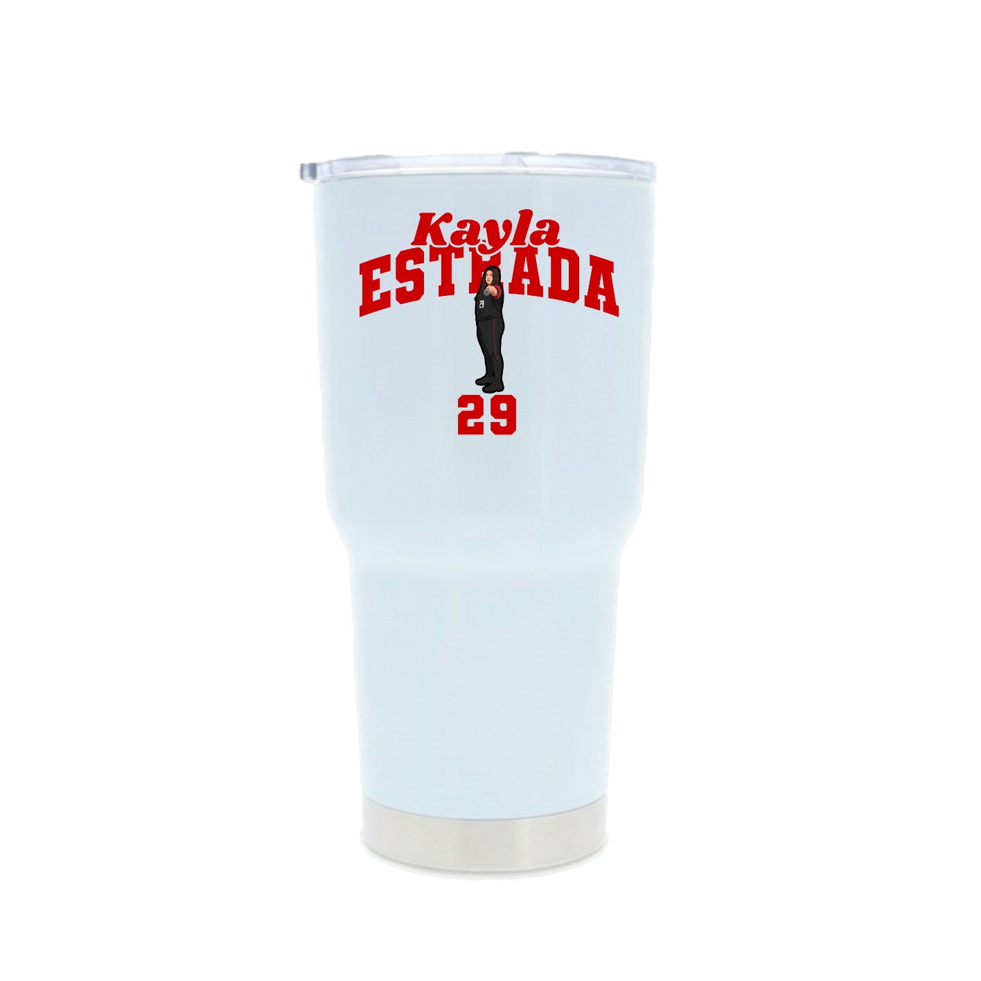 30oz Stainless Steel Tumbler — Signature Arch in White