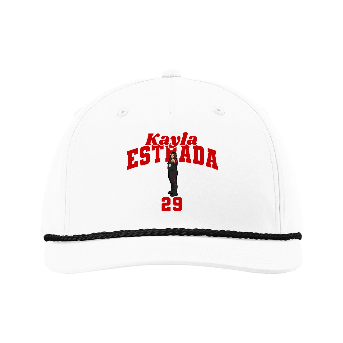 Five-Panel Classic Rope Cap — Signature Arch in White