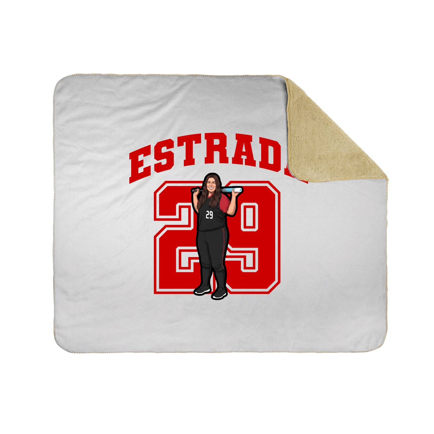 Throw Blanket — Number in White