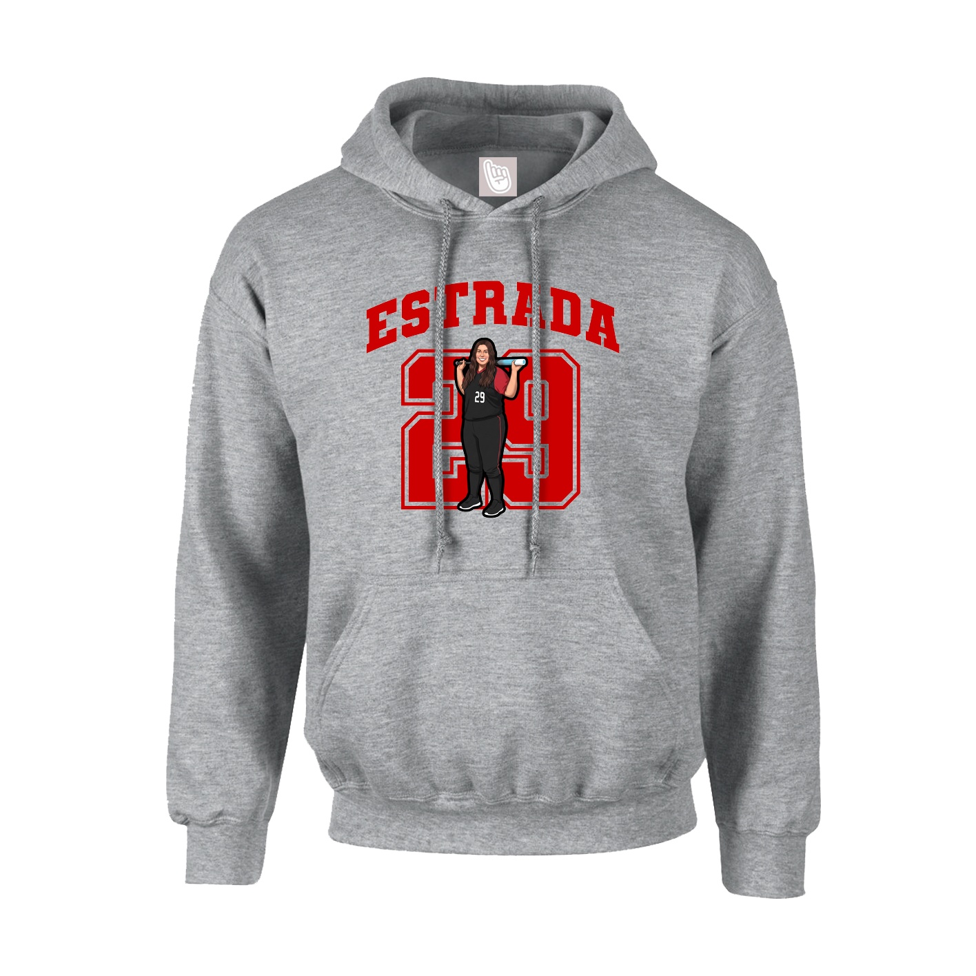 Hoodie — Number in Grey
