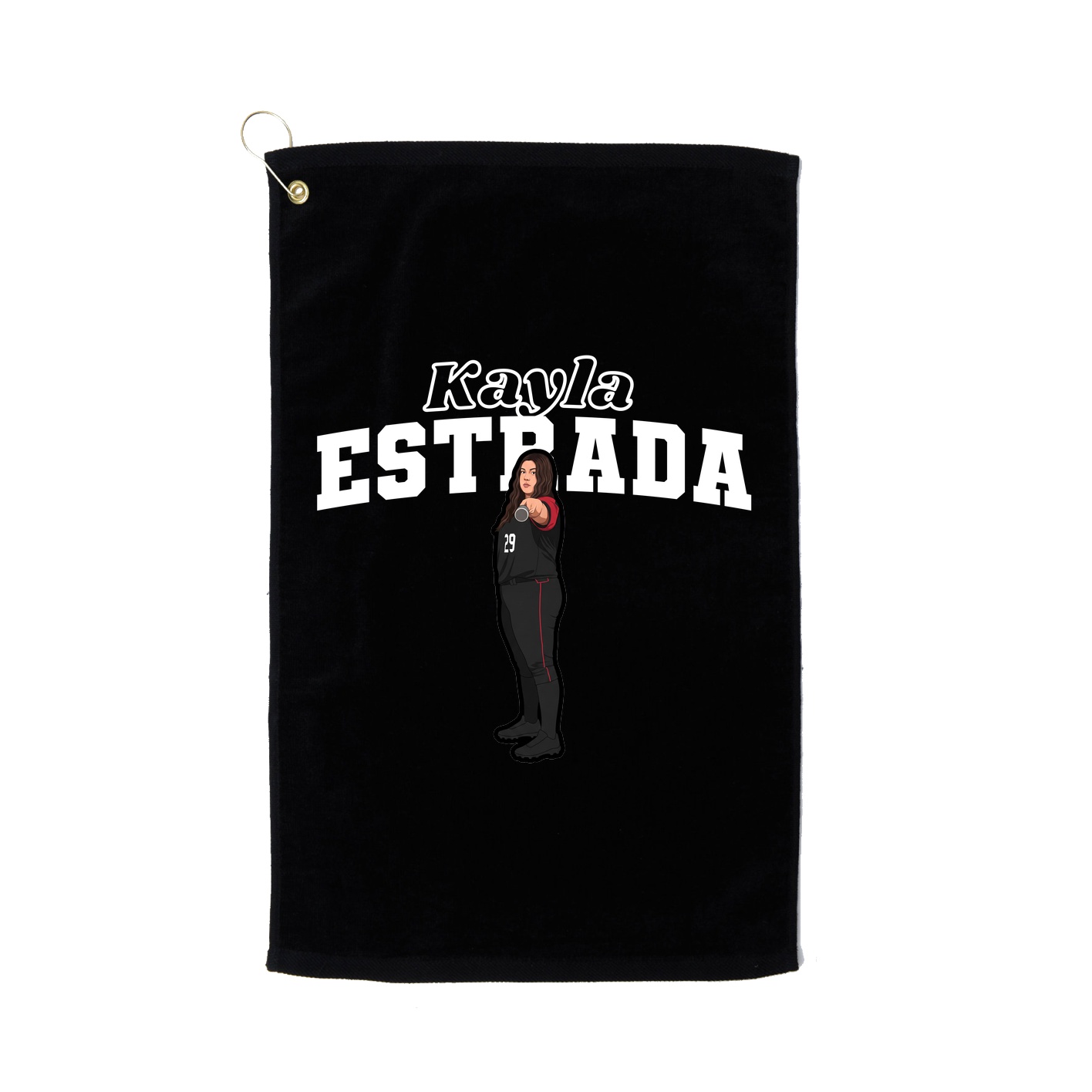 Golf Towel — Name Arch in Black
