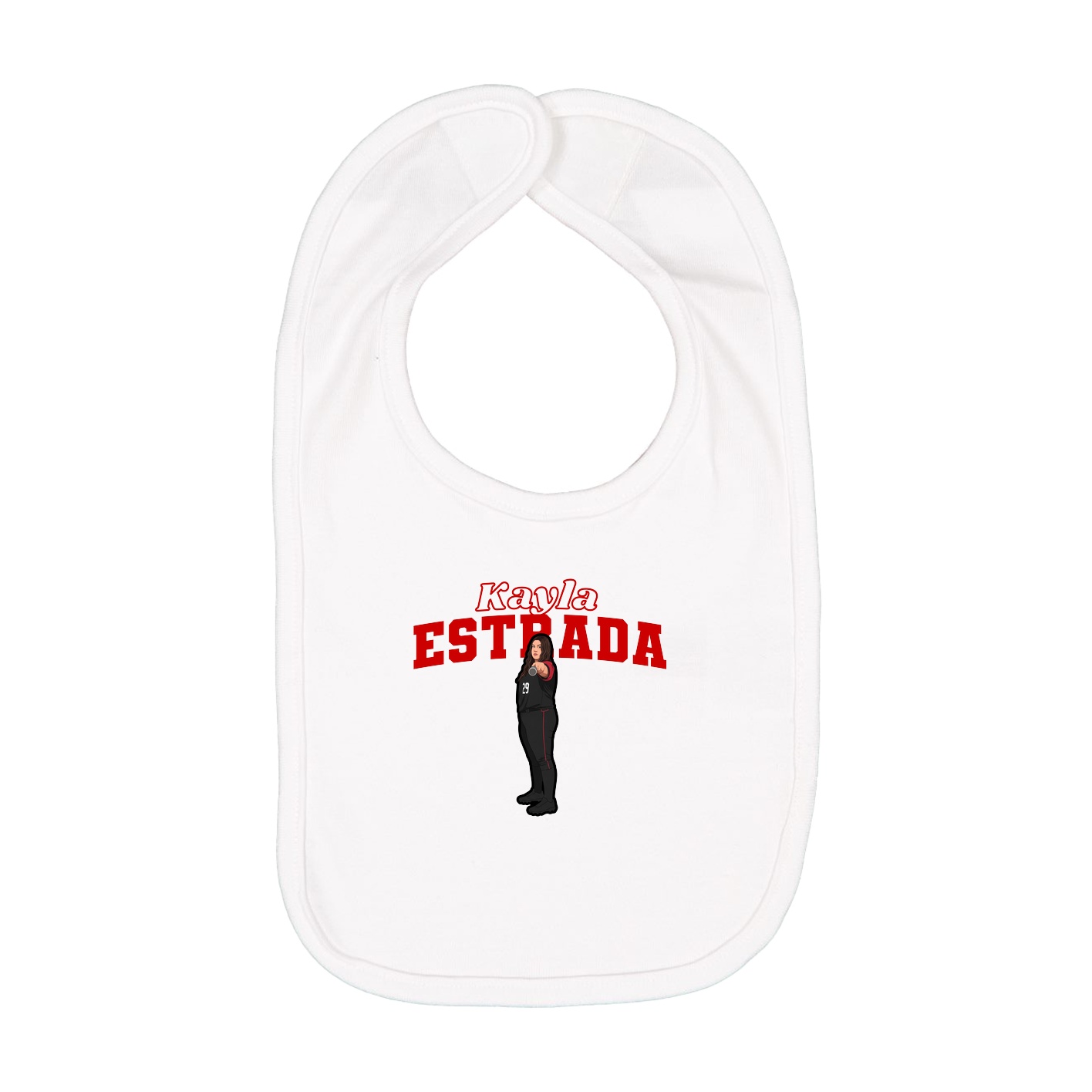 Infant Bib — Name Arch in White