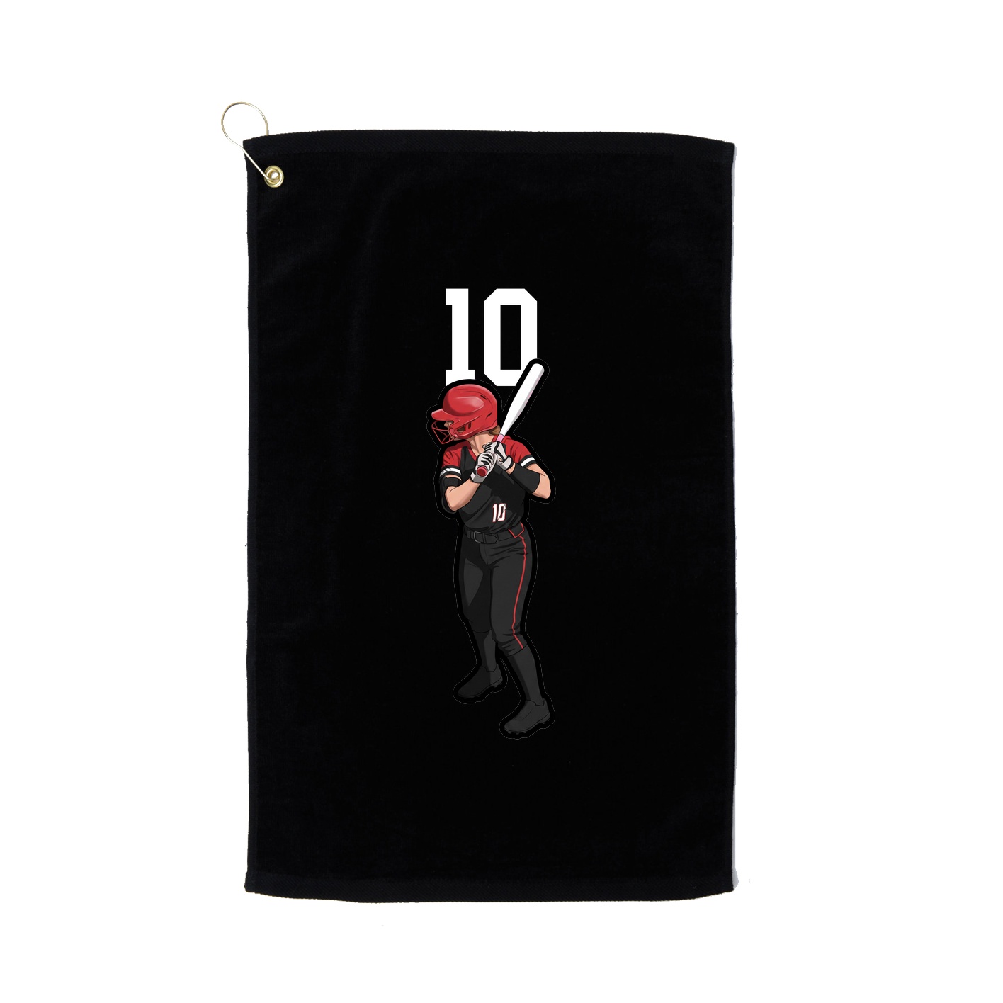 Golf Towel — Number Top in Black