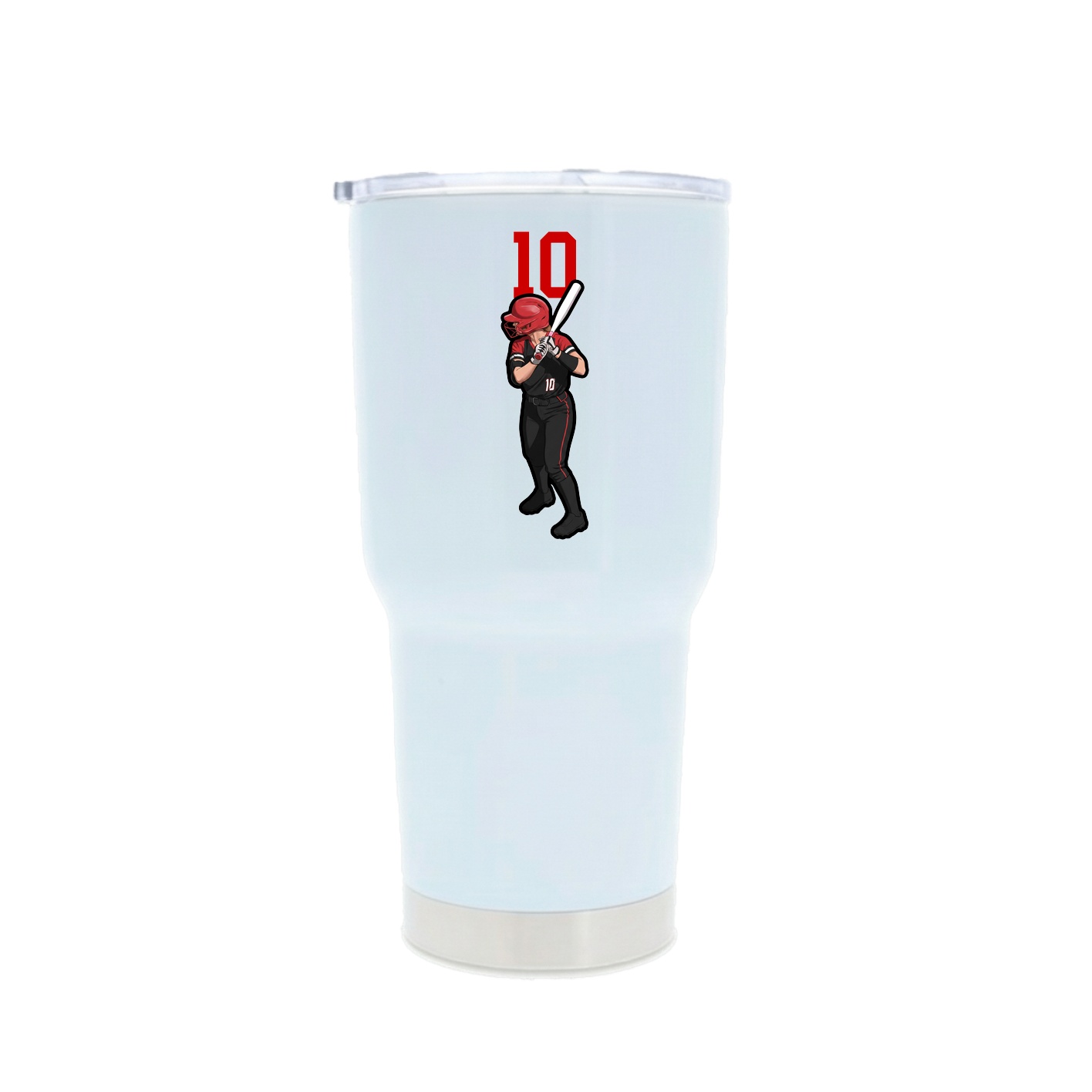 30oz Stainless Steel Tumbler — Number Top in White