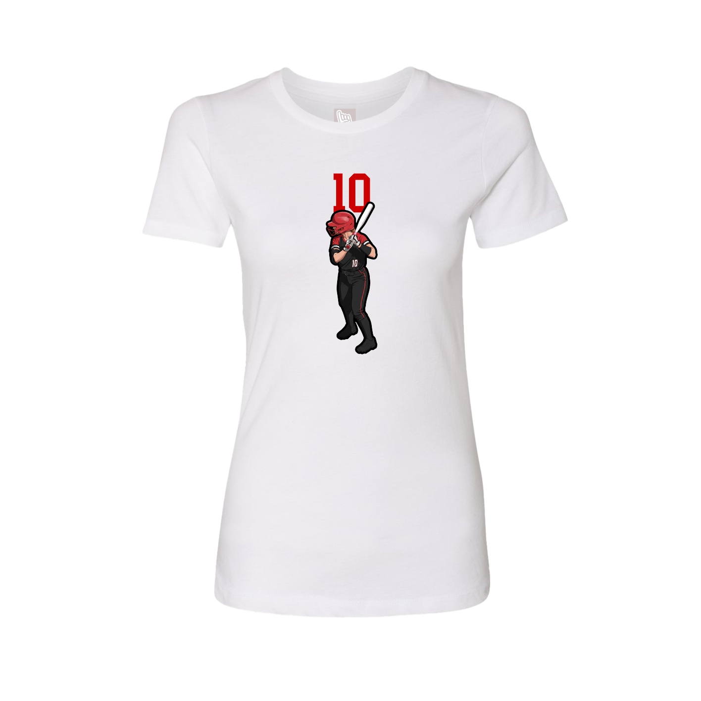 Fitted Women's Tee — Number Top in White