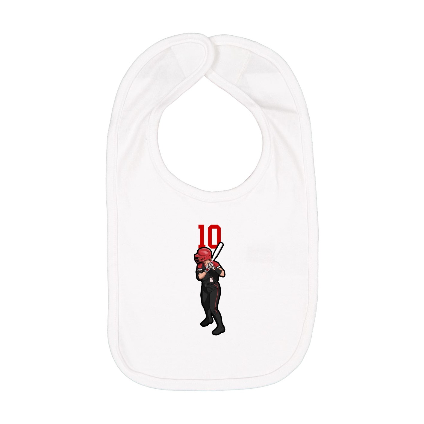 Infant Bib — Number Top in White