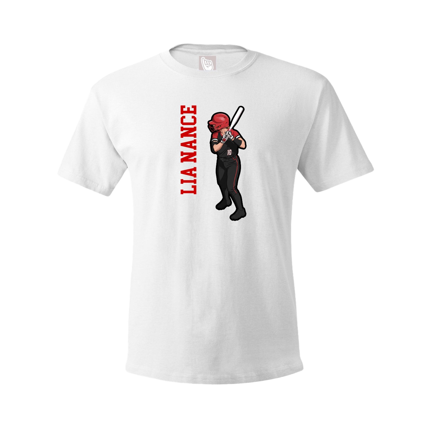 Tee — Name Vertical in White
