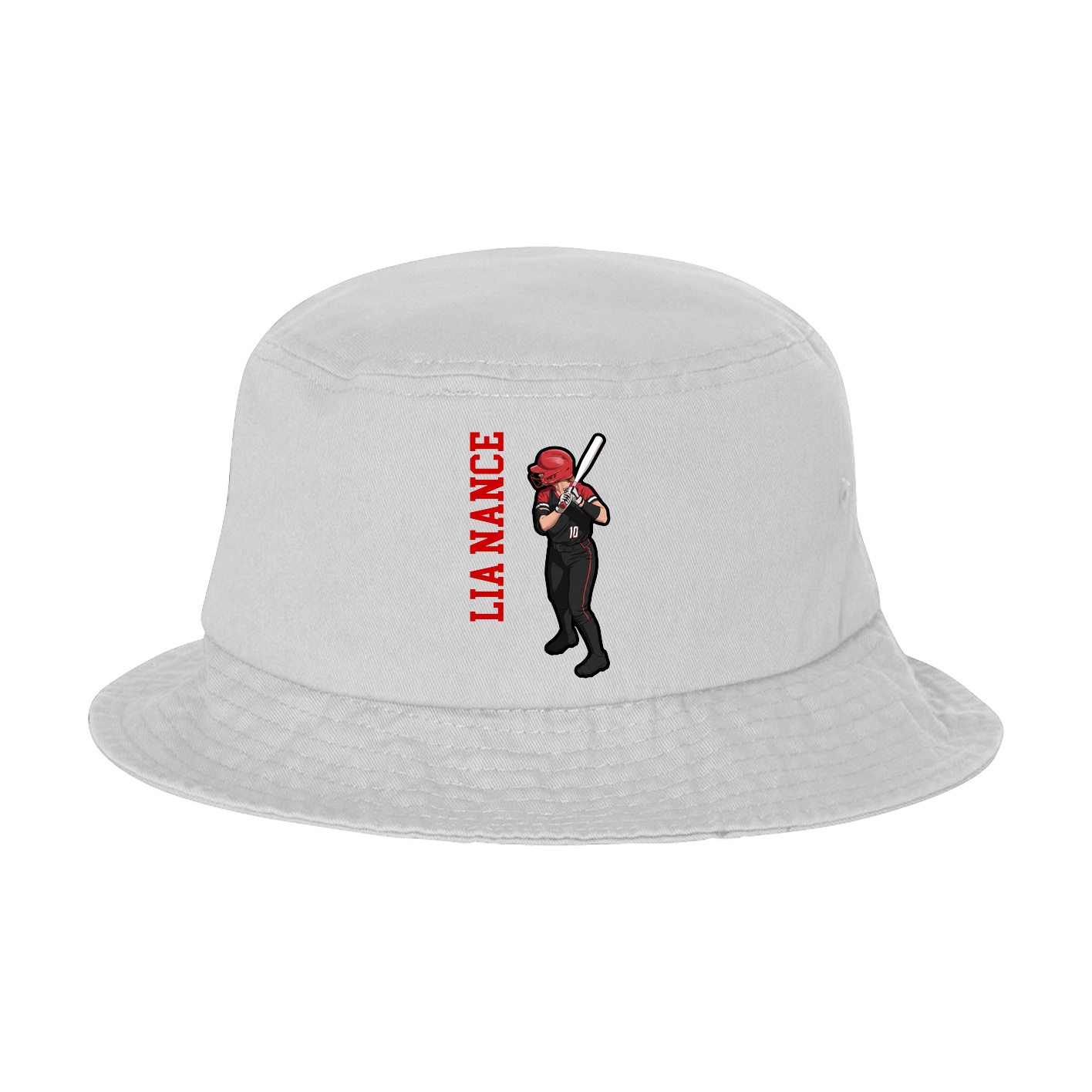 Bucket Cap — Name Vertical in White