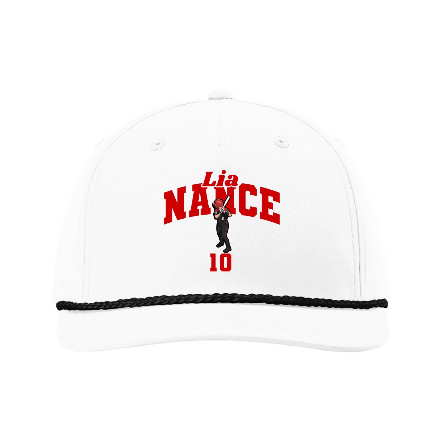 Five-Panel Classic Rope Cap — Signature Arch in White