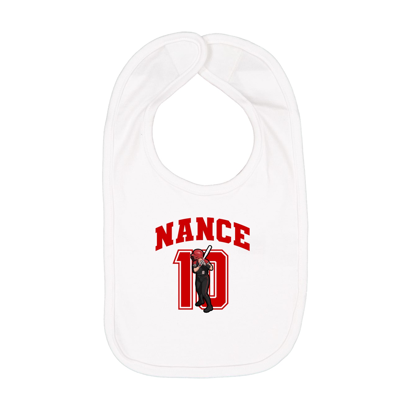Infant Bib — Number in White