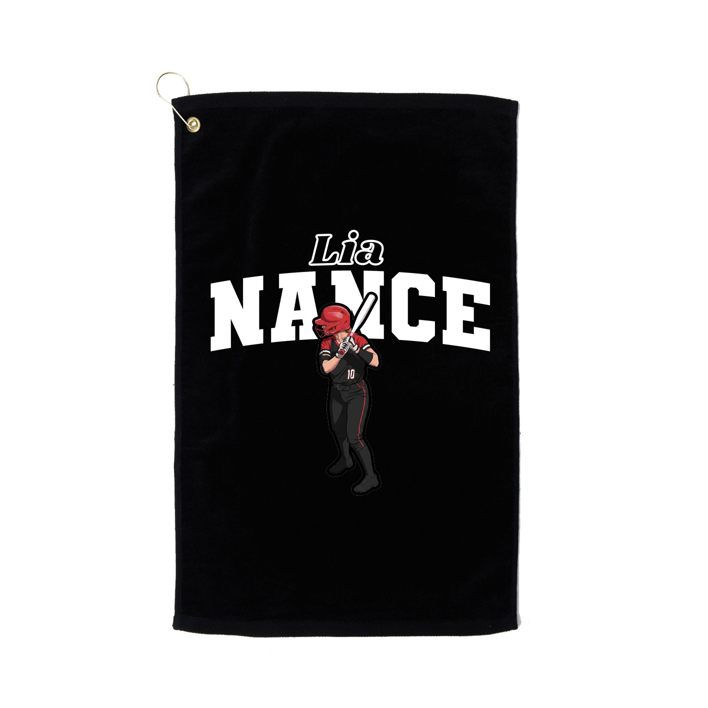 Golf Towel — Name Arch in Black