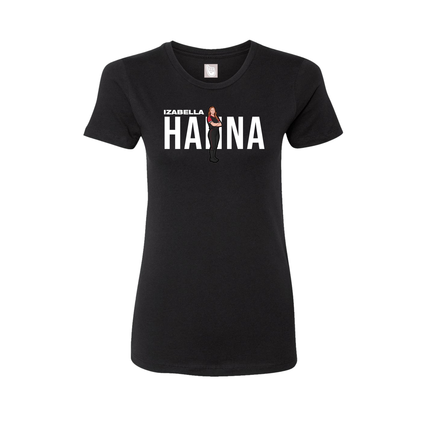 Fitted Women's Tee — Player Name in Black