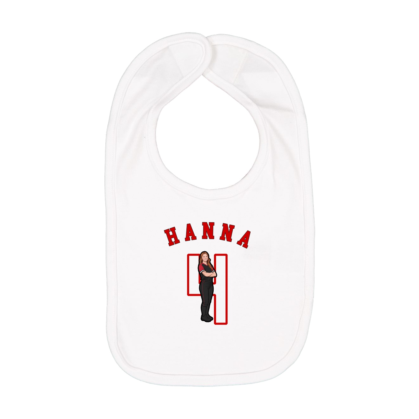 Infant Bib — Shirsey Arch in White