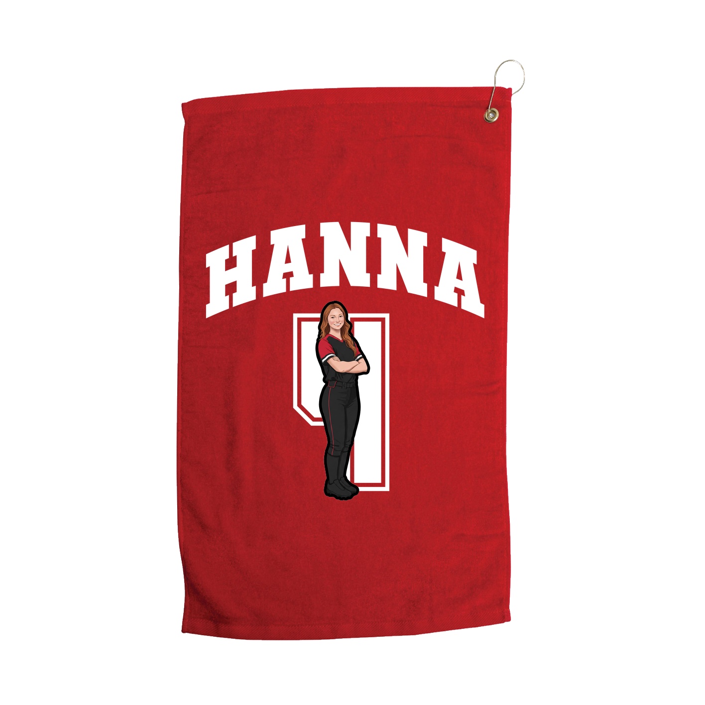Golf Towel — Number in Red